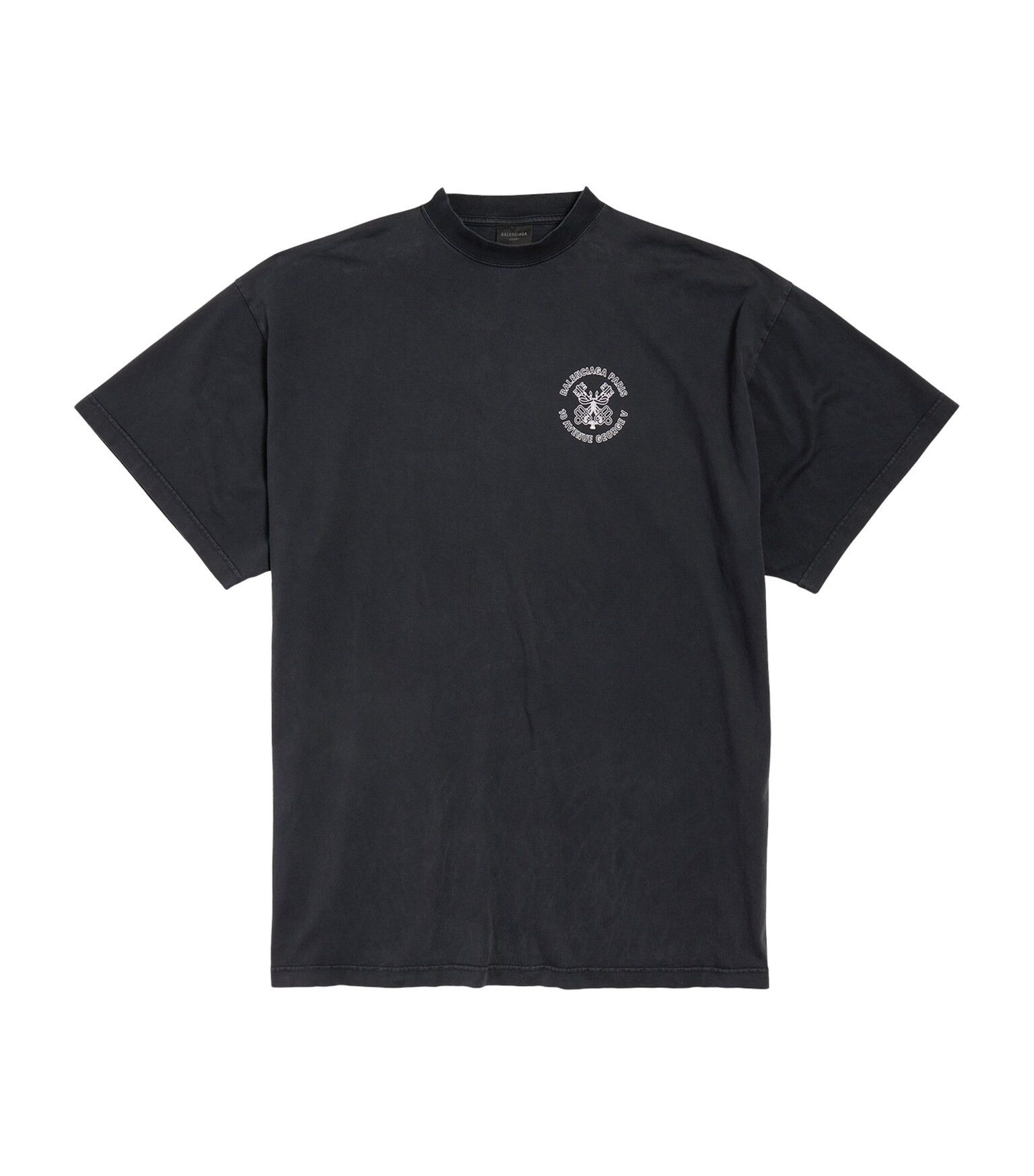 Balenciaga o1bcso1str0426 Key Crest Oversized T-Shirt in Black Size US M / EU 48-50 / 2 - 1 Thumbnail