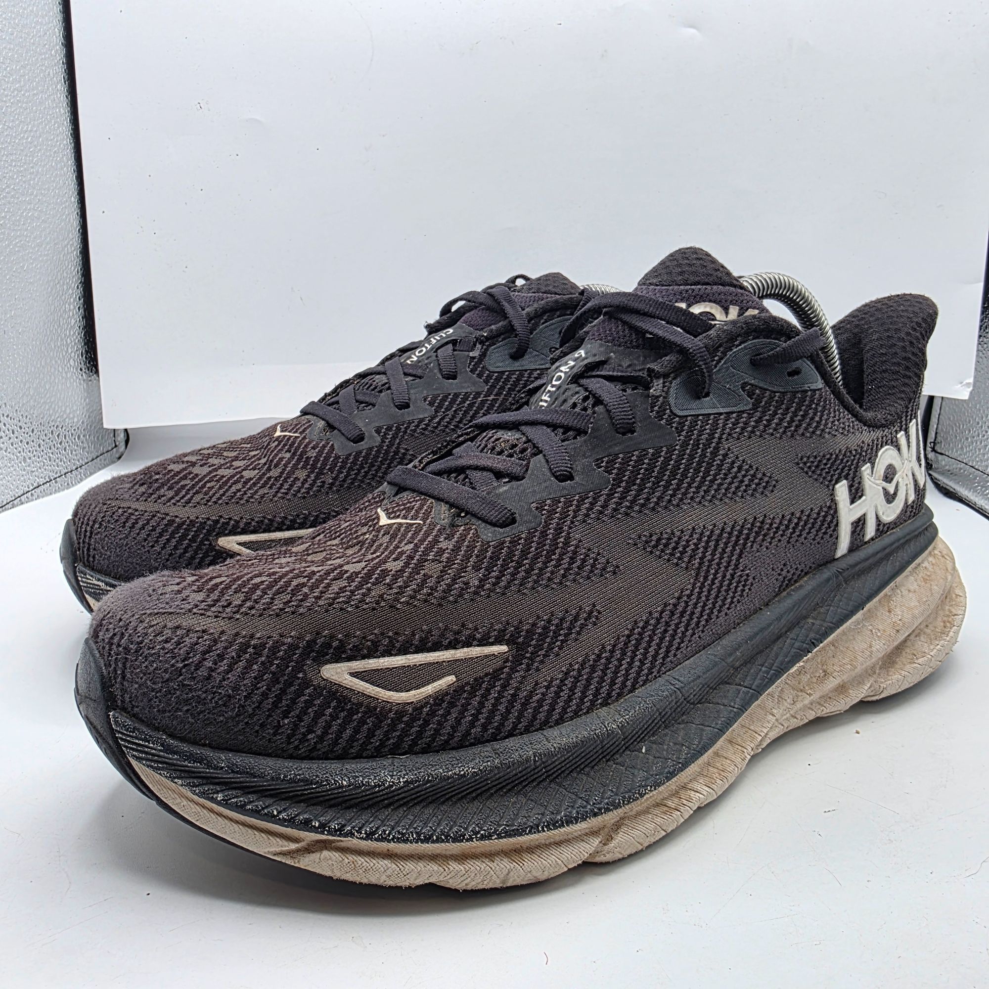 Hoka Hoka One One Clifton 9 Womens Size 12 Black Lightweight Athl Size US 12 / IT 42 - 4 Thumbnail