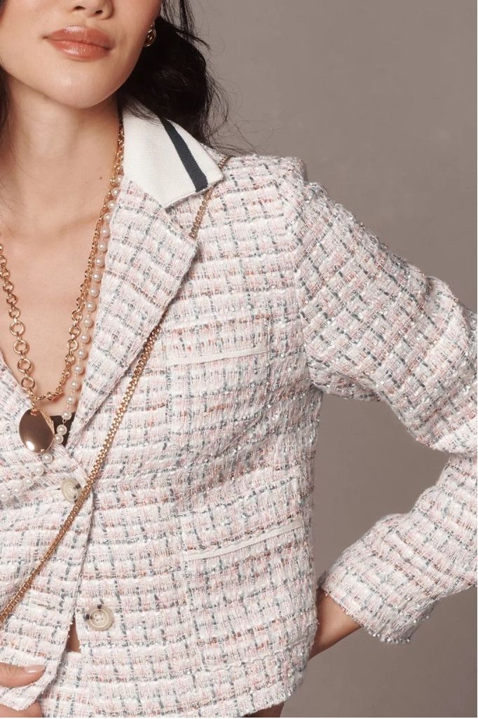 Anthropologie Maeve by Anthropologie Tweed Cropped Blazer - US Size 6 Size M / US 6-8 / IT 42-44 - 1 Thumbnail
