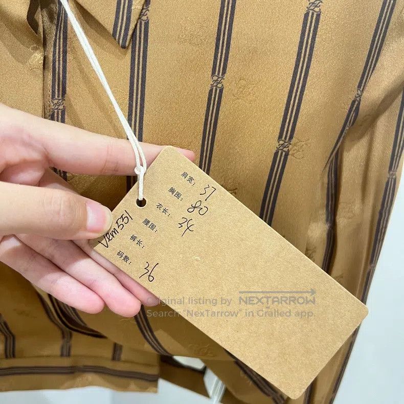 Fendi Fendi Caramel Striped Short Sleeve Shirt Size XXS / US 00 / IT 34 - 6 Thumbnail
