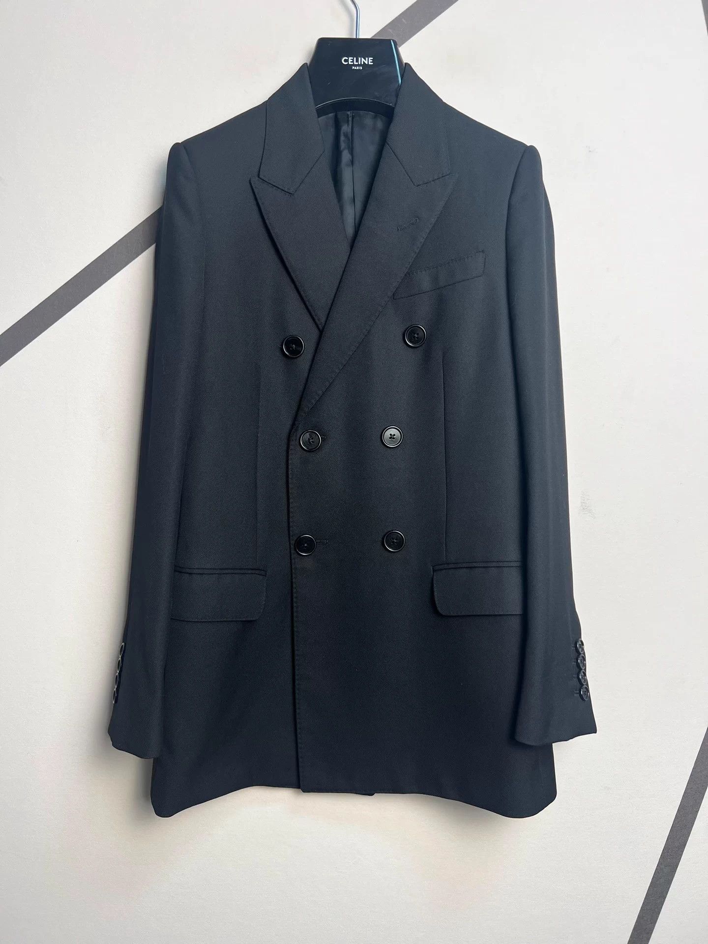 Celine Authentic Celine Spring/Summer black double-breasted suit Size XS / US 0-2 / IT 36-38 - 1 Thumbnail