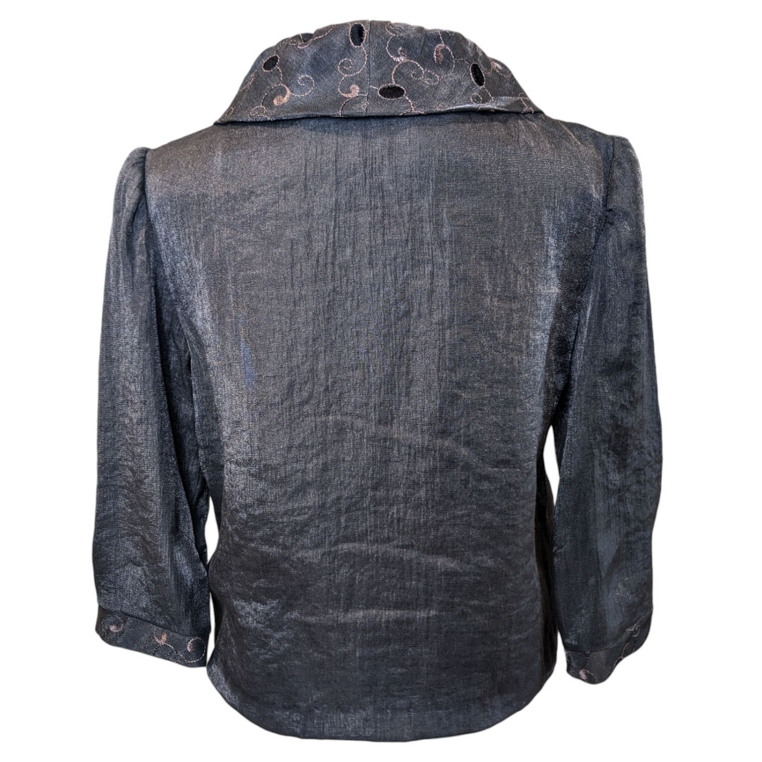 Other L. O'Neill Designs Silver Embroidered Lagenlook Blazer Size XS / US 0-2 / IT 36-38 - 4 Thumbnail