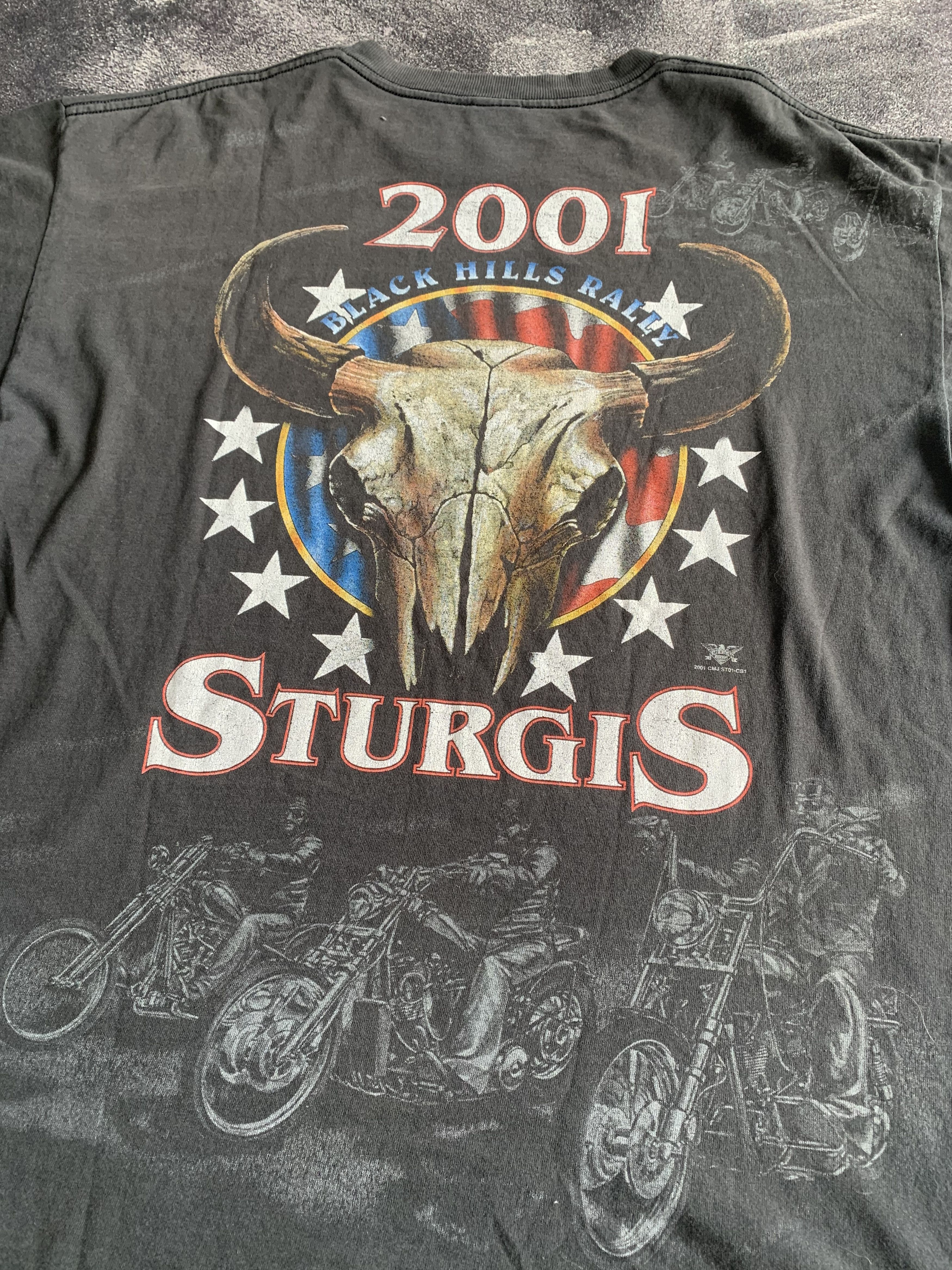 Harley Davidson 💎 Sturgis Black Hills Rally 2001 Tee Size US XL / EU 56 / 4 - 3 Thumbnail