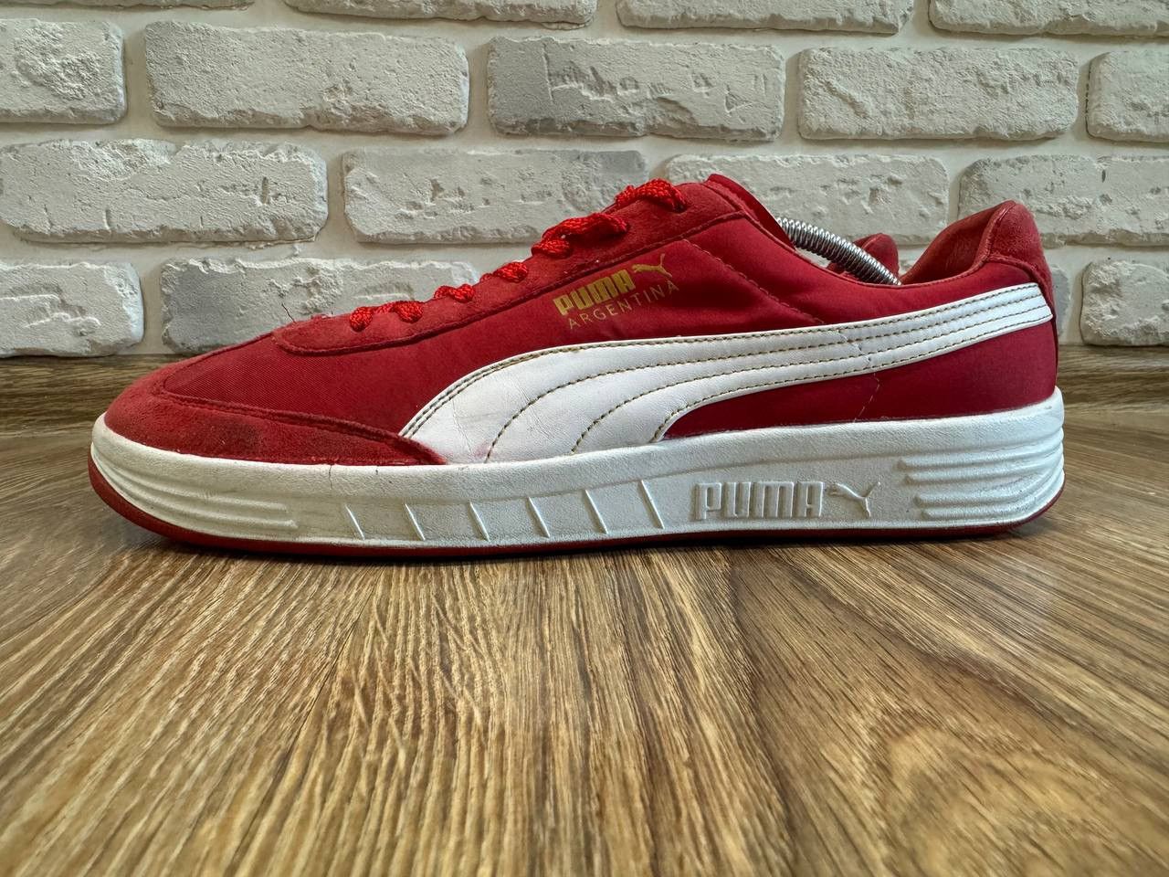 Puma Puma Red Argentina Kenny Daglish Part Suede Low Trainers Size US 10 / EU 43 - 1 Thumbnail