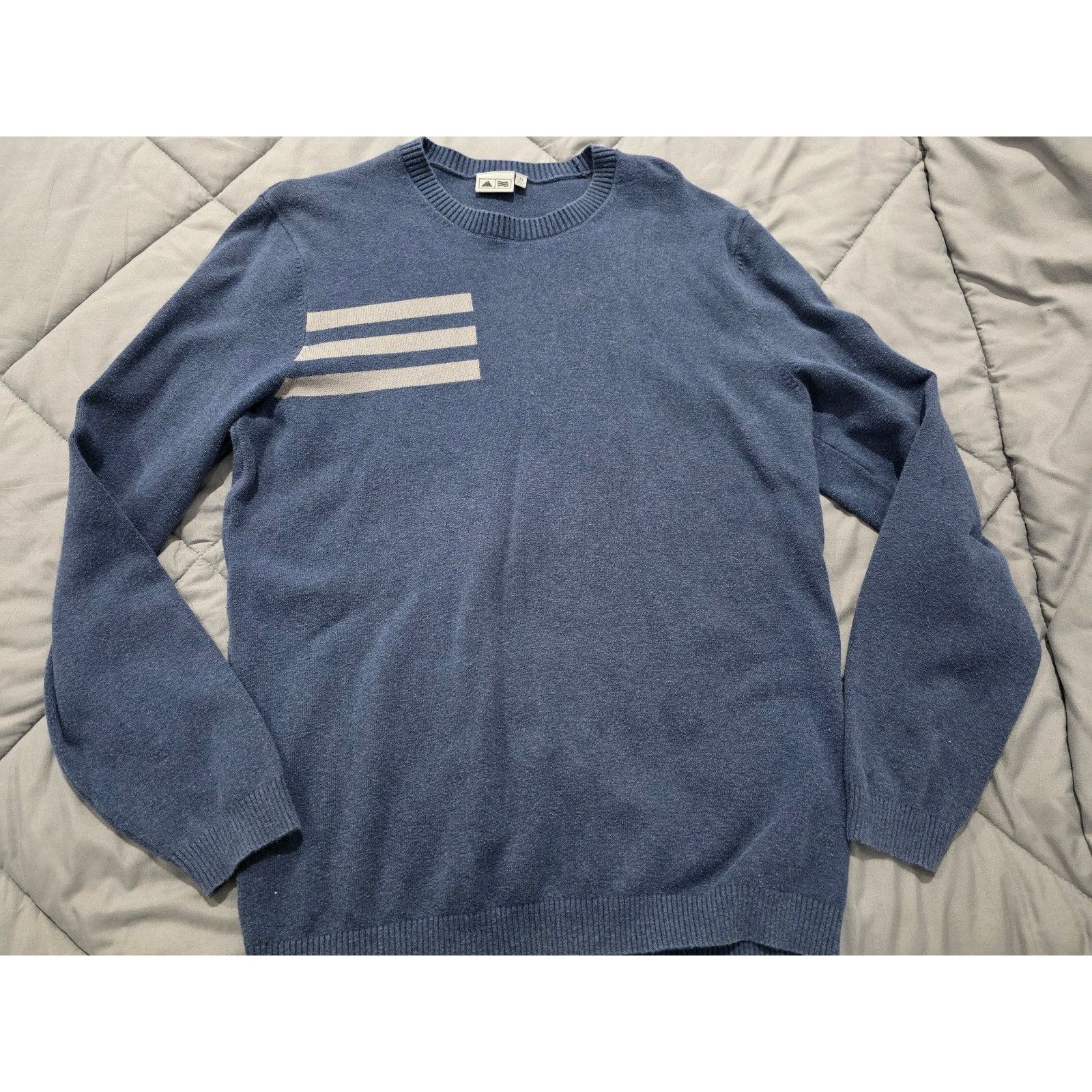 Adidas Adidas Men's sz Medium Blue & Gray Crew Neck Long Sleeve Kni Size US M / EU 48-50 / 2 - 1 Thumbnail