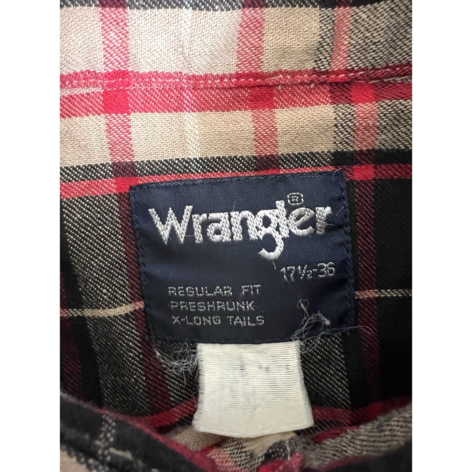 Wrangler VINTAGE Wrangler Plaid Pearl Snap Western Shirt Men’s XL 17 1/2 Black Tan Casual 90s Cowboy Western Men Size US XL / EU 56 / 4 - 3 Thumbnail