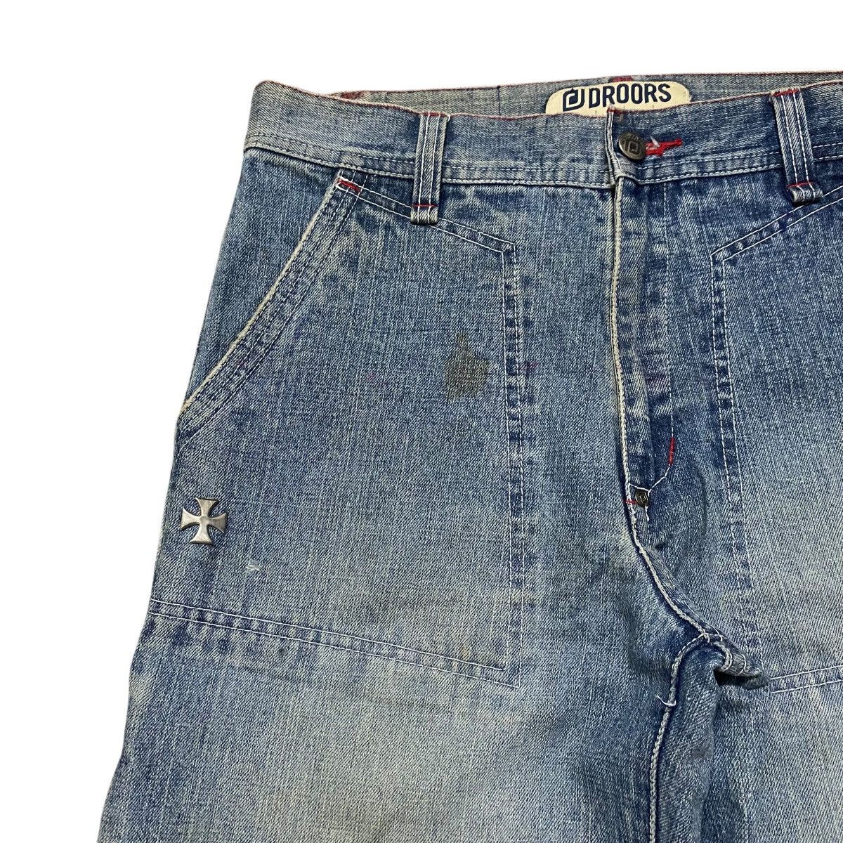 Droors DROORS Denim Wide Leg Jeans Zero Ska8 Patches Distressed Size US 29 - 4 Thumbnail