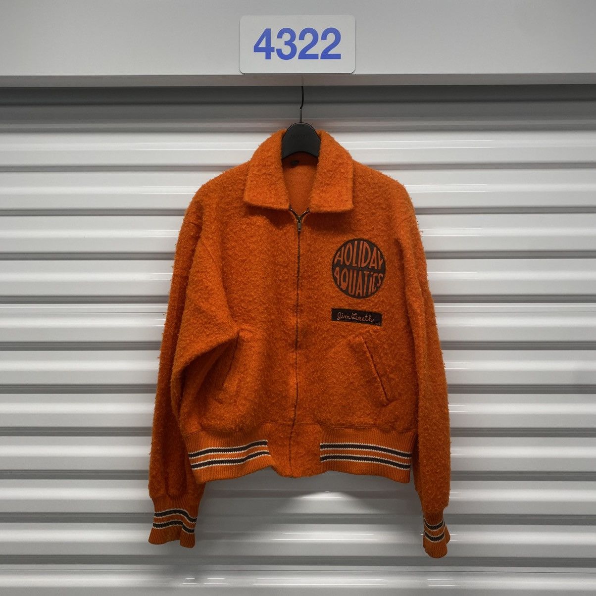 Vintage 60s YSL style Orange Polyester Varsity Jacket Size US M / EU 48-50 / 2 - 3 Thumbnail