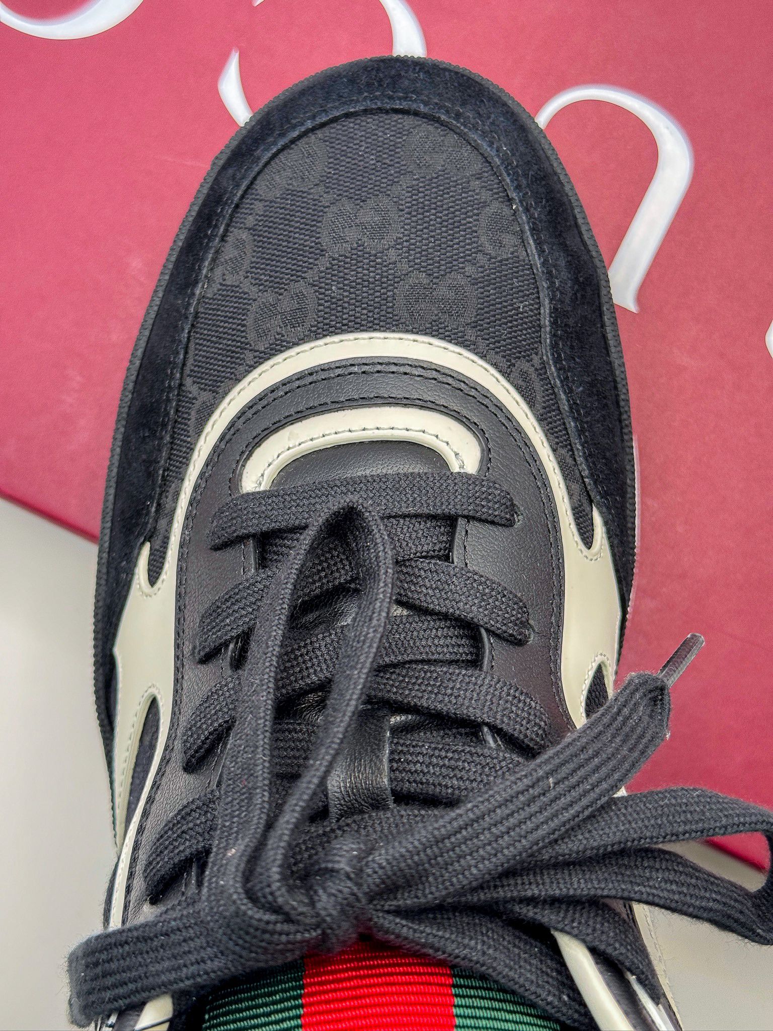 Gucci Gucci Re-Web GG Supreme Monogram Black Luxury Sneakers Size US 13 / EU 46 - 6 Thumbnail