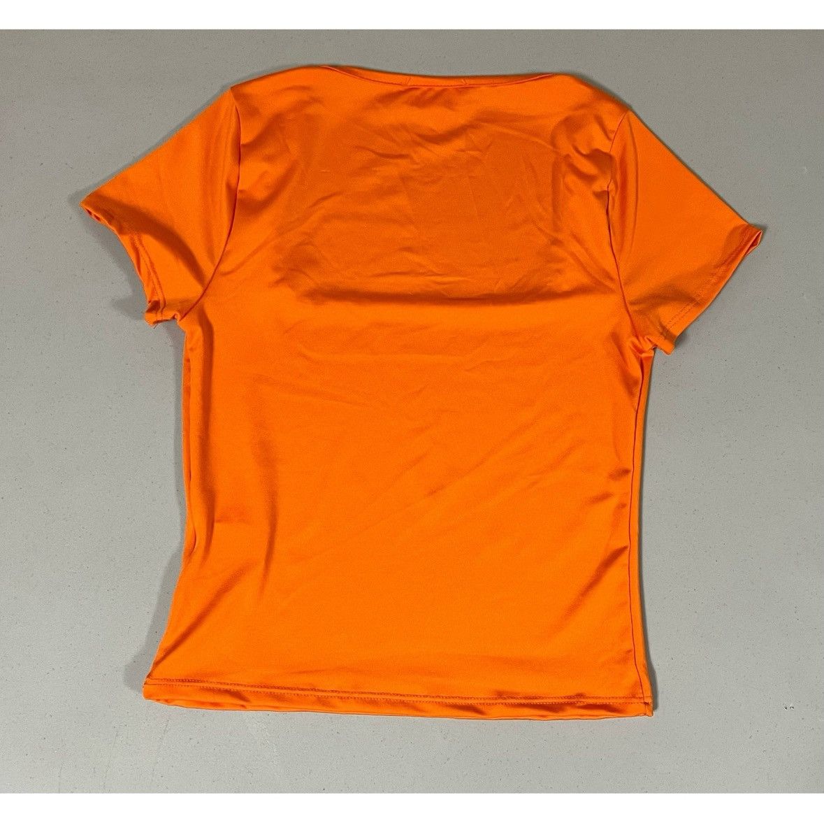 Japanese Brand Orange Square-Neck Short Sleeve Shirt Top Blouse Size S 🧡✨ Size S / US 4 / IT 40 - 3 Thumbnail