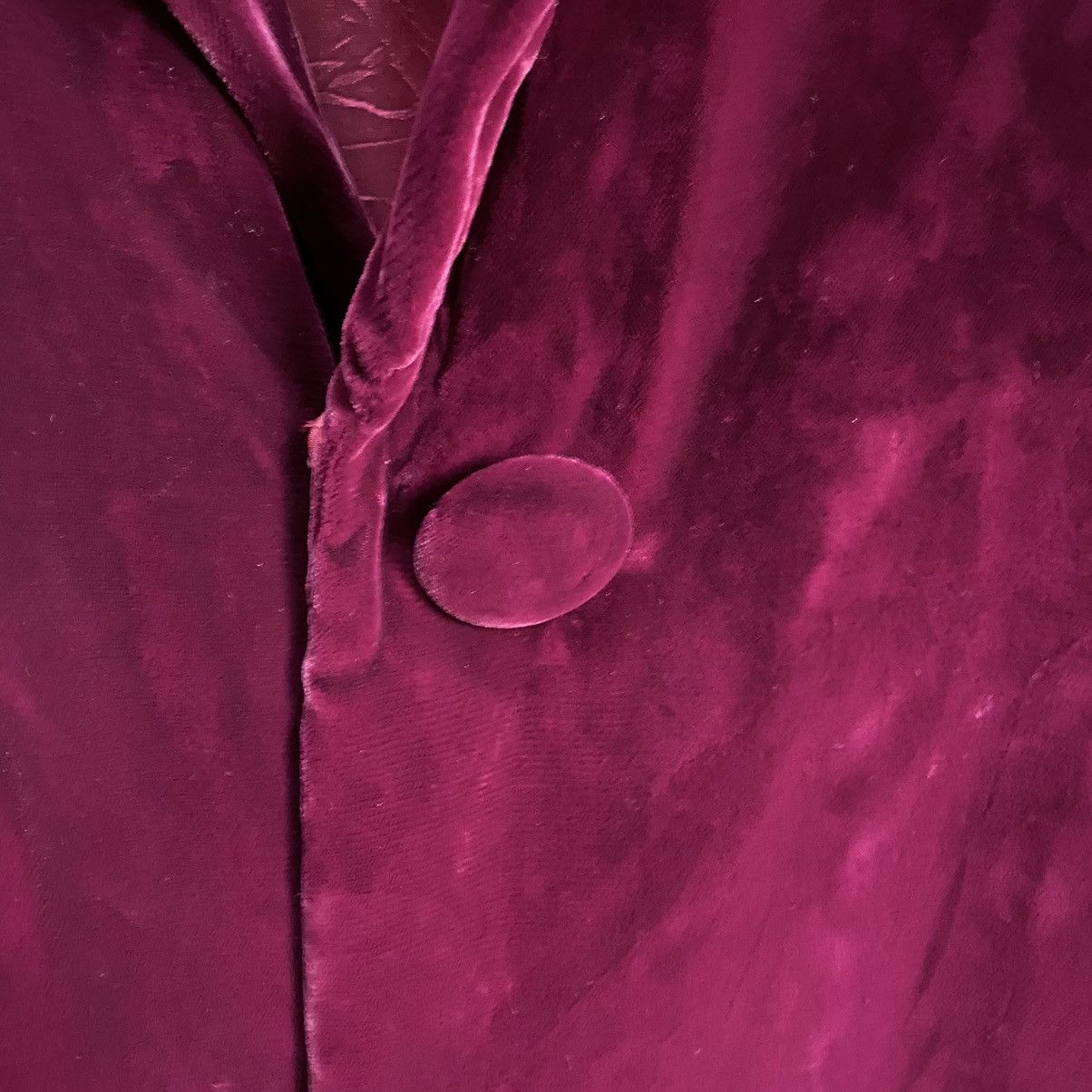 Velvet × Vintage Vintage 60s Red Velvet Collared Kimono Jacket Size XL / US 12-14 / IT 48-50 - 13 Thumbnail