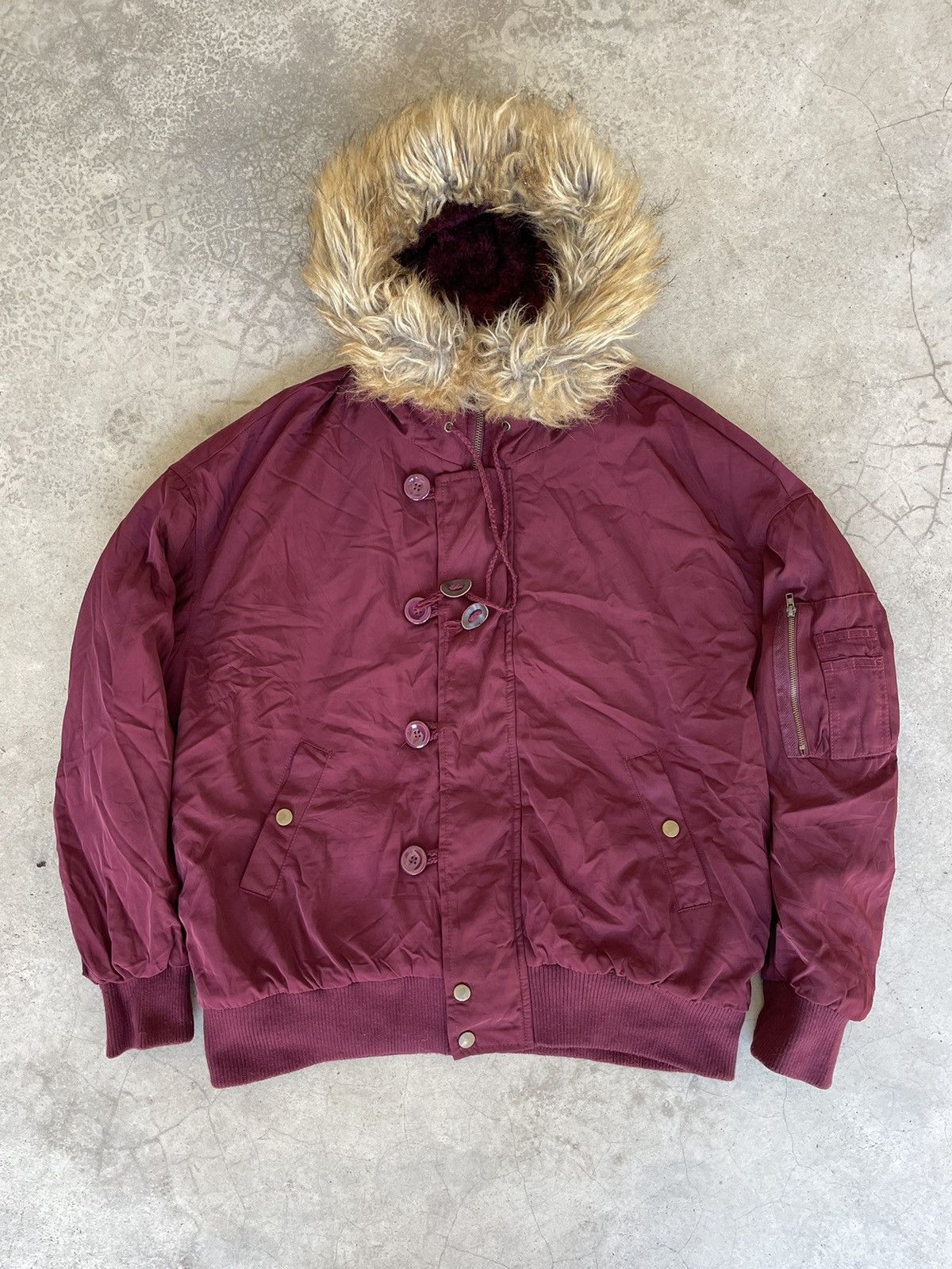 If Six Was Nine Japanese Fur Hood Ifsixwasnine Lgb Styled Bomber Hoodie Size US M / EU 48-50 / 2 - 2 Thumbnail