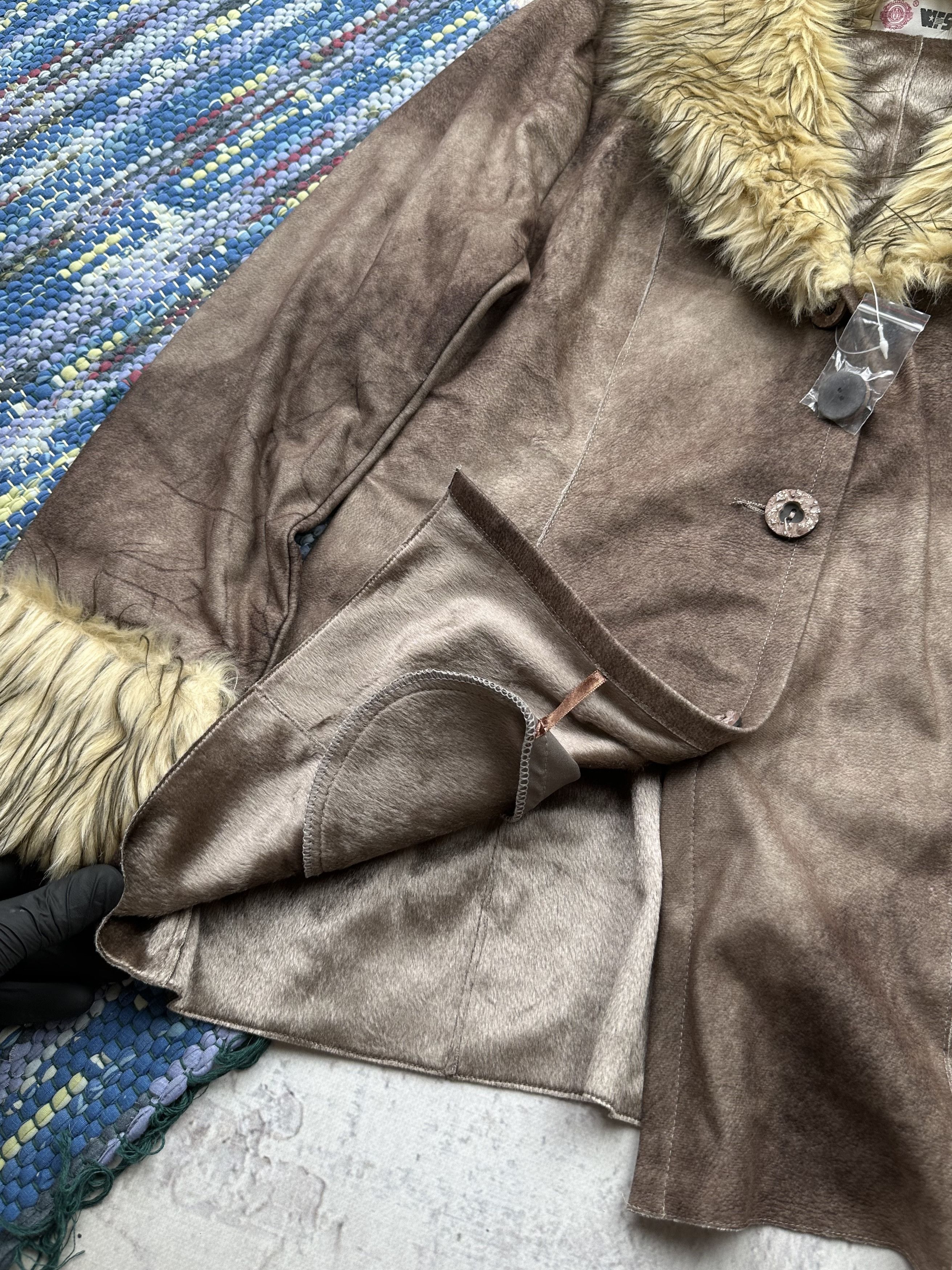 Japanese Brand Vintage Faded Coat With Faux Fur Details D15A722(480) Size M / US 6-8 / IT 42-44 - 4 Thumbnail