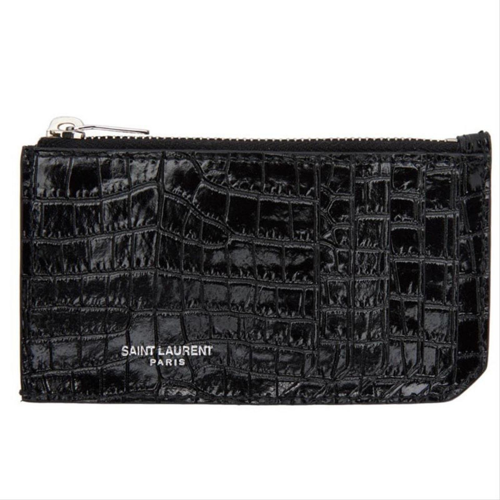 Saint Laurent Paris Saint Laurent Fragments Croc Effect Zip Card/Coin Case Size ONE SIZE - 3 Thumbnail
