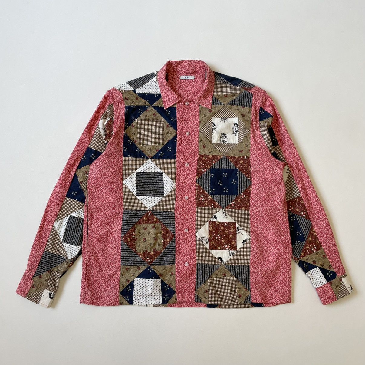 Bode Patch Work Quilt Patterned Boxy Shirt Size US L / EU 52-54 / 3 - 1 Thumbnail