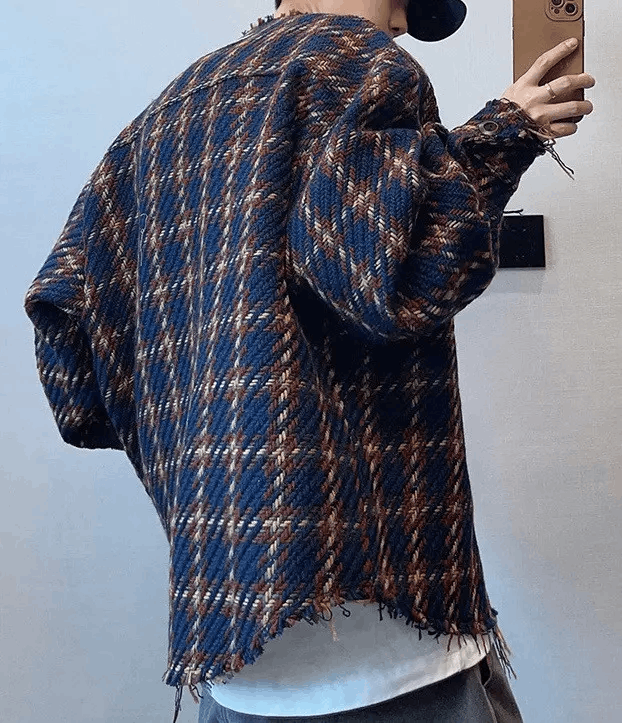 Japanese Brand × Vintage Vintage Street y2k Striped Plaid Loose Casual Jacket Coat Size US M / EU 48-50 / 2 - 4 Thumbnail