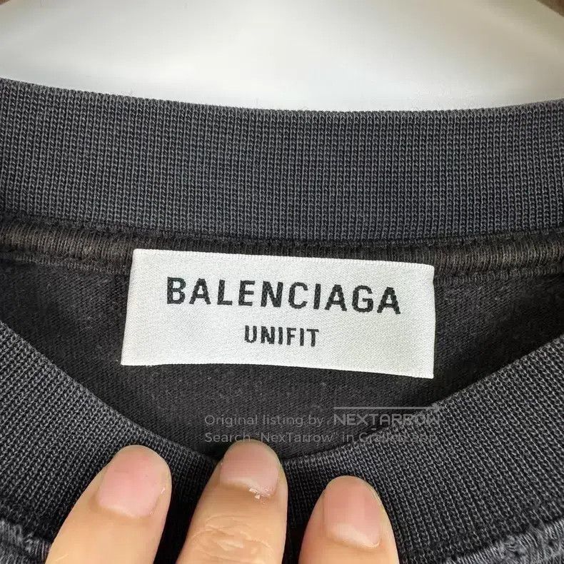 Balenciaga Balenciaga Grayish-black Inverted Band Destruction Printed Size US M / EU 48-50 / 2 - 5 Thumbnail