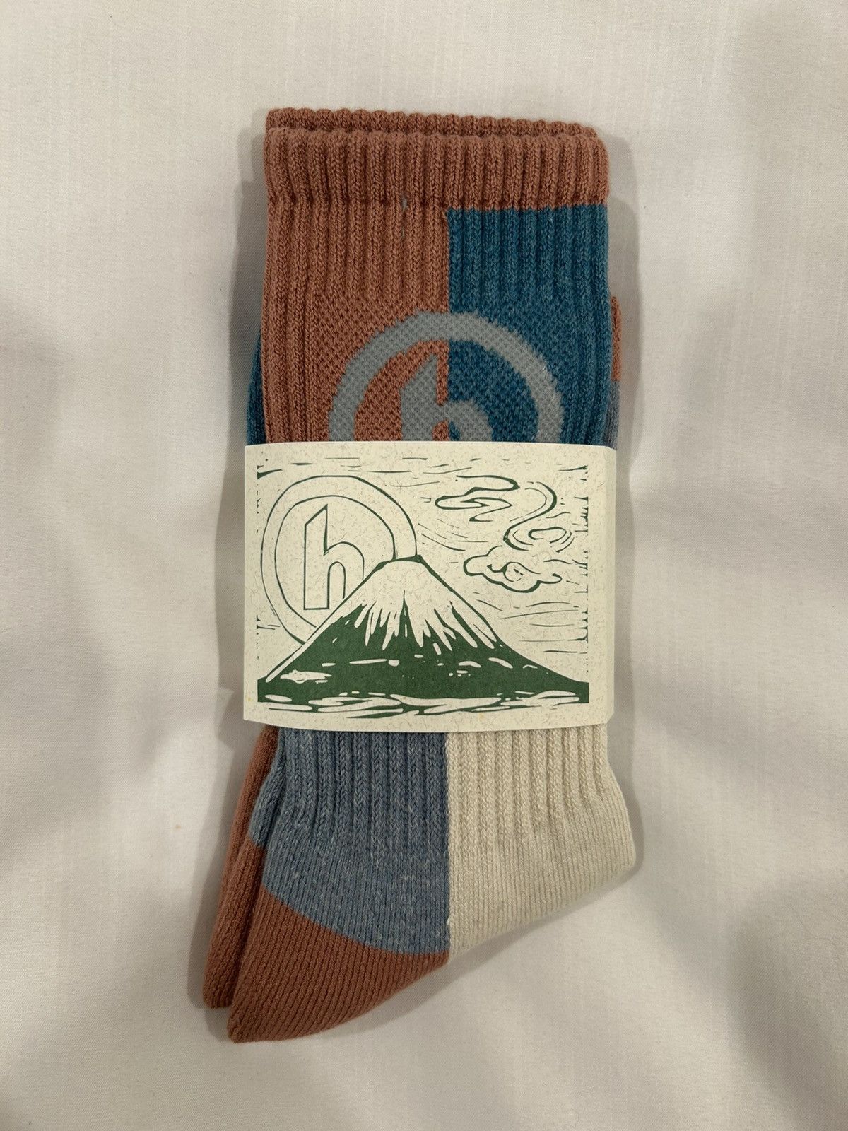 HIDDEN Hidden NY Socks Patchwork Made in Japan Auburn Ocean Natural Size ONE SIZE - 3 Thumbnail