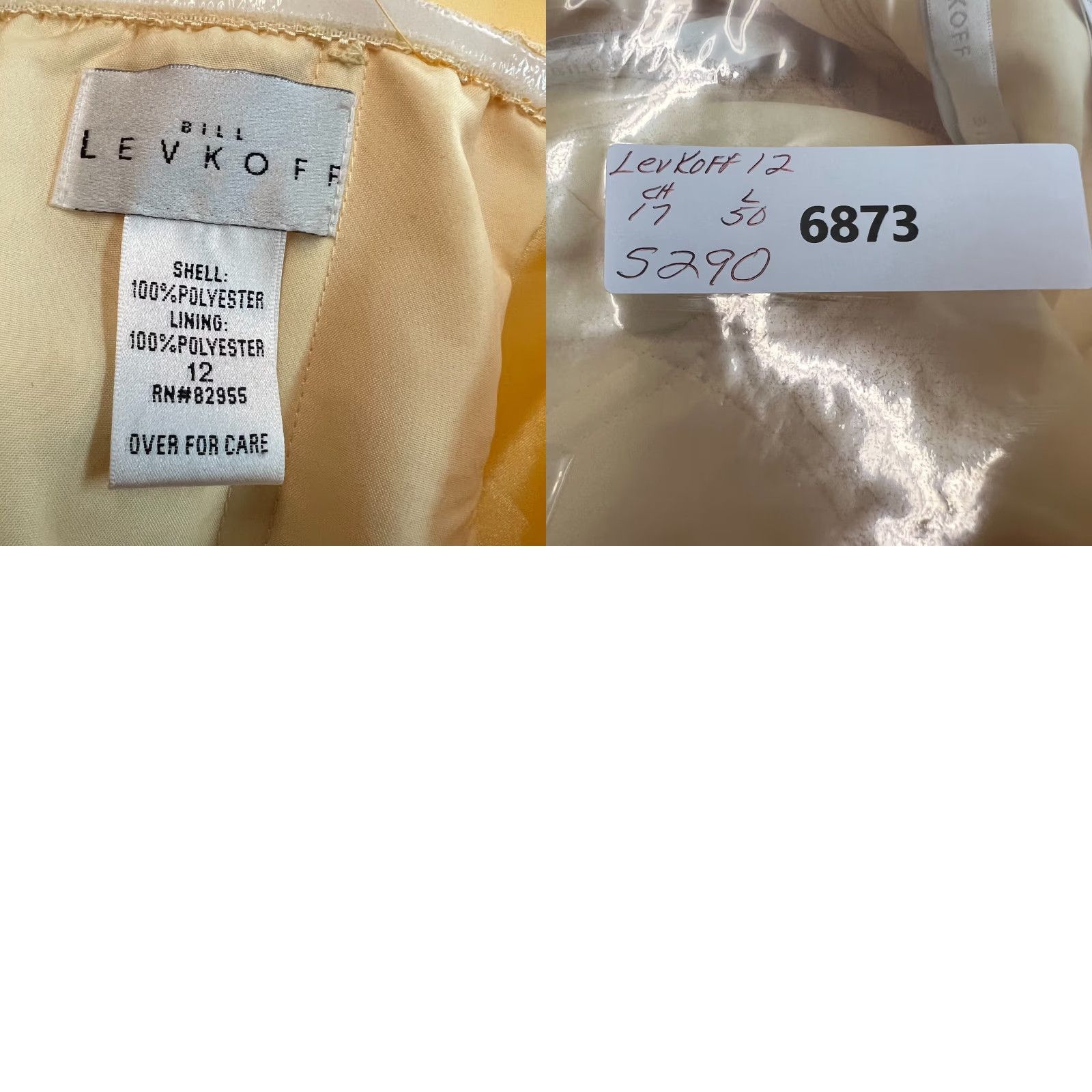 Vintage Bill Levkoff Dress Womens Strapless Yellow Wedding Bridesmaid Maxi Size 12 Size XL / US 12-14 / IT 48-50 - 8 Thumbnail