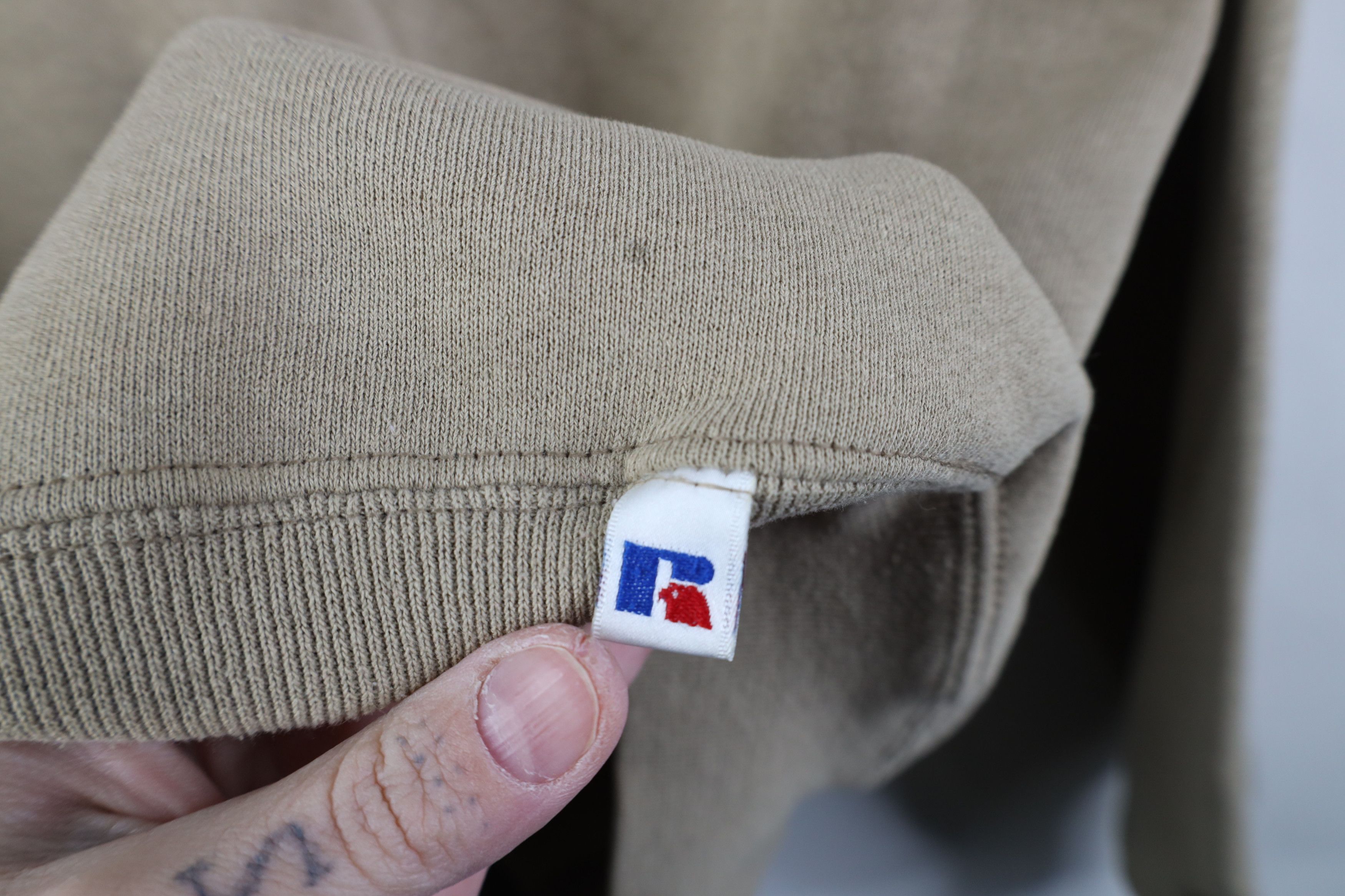 Russell Athletic Vintage 90s Russell Athletic Crewneck Sweatshirt Sand USA Size US XL / EU 56 / 4 - 4 Thumbnail