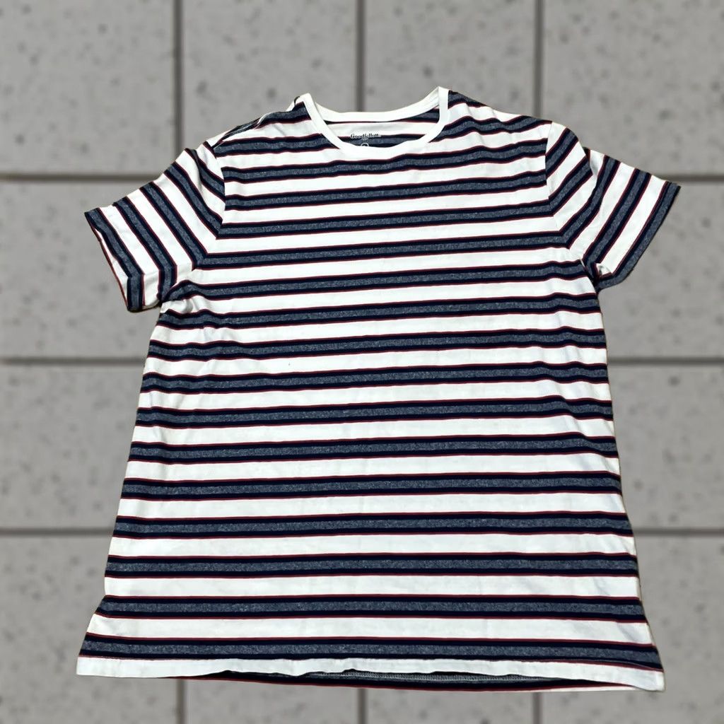 Vintage VINTAGE Goodfellow & Co T Shirt Mens L White Stripe Hoop Red Blue Preppy Retro Skate Tee L Size US L / EU 52-54 / 3 - 1 Thumbnail