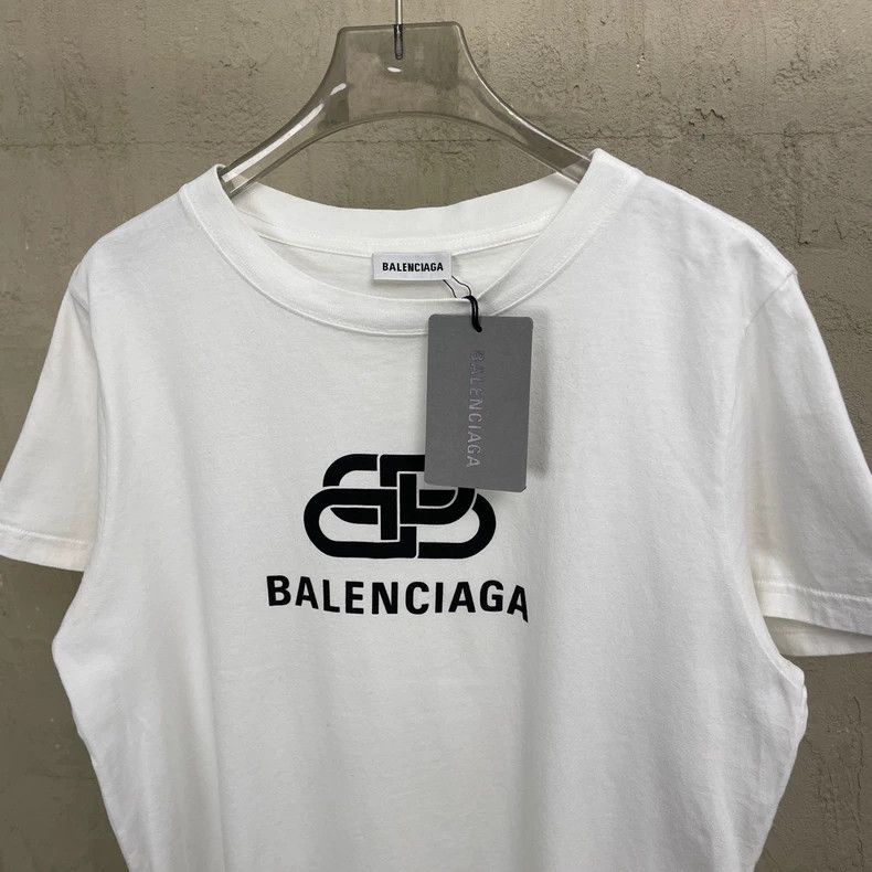 Balenciaga Balenciaga White Double B Lock Logo Short Sleeve T-Shirt 25 Size US L / EU 52-54 / 3 - 3 Thumbnail