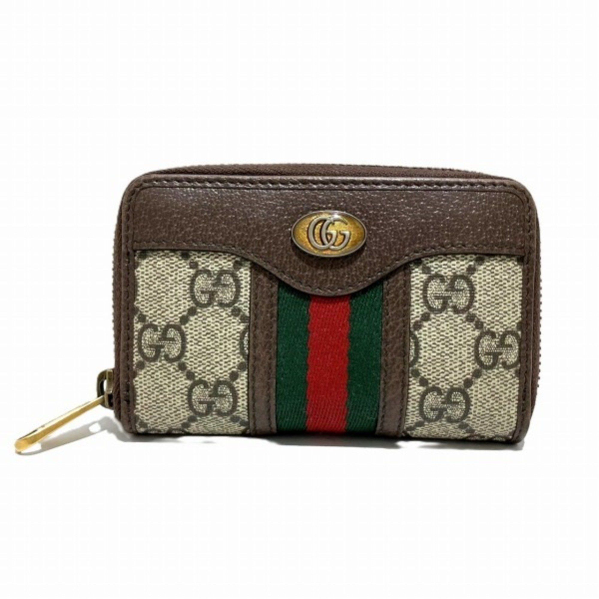 image of Gucci GG Supreme Ophidia Coin Case 597613 Unisex Wallet in Beige, Women's