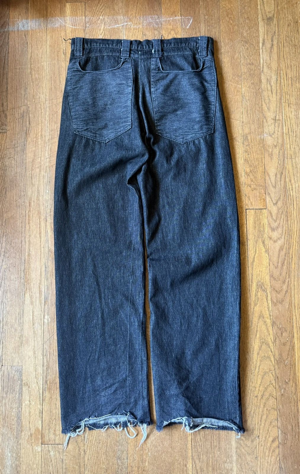 Other Black Japanese denim jeans with raw frayed hem finish Size US 32 / EU 48 - 4 Thumbnail