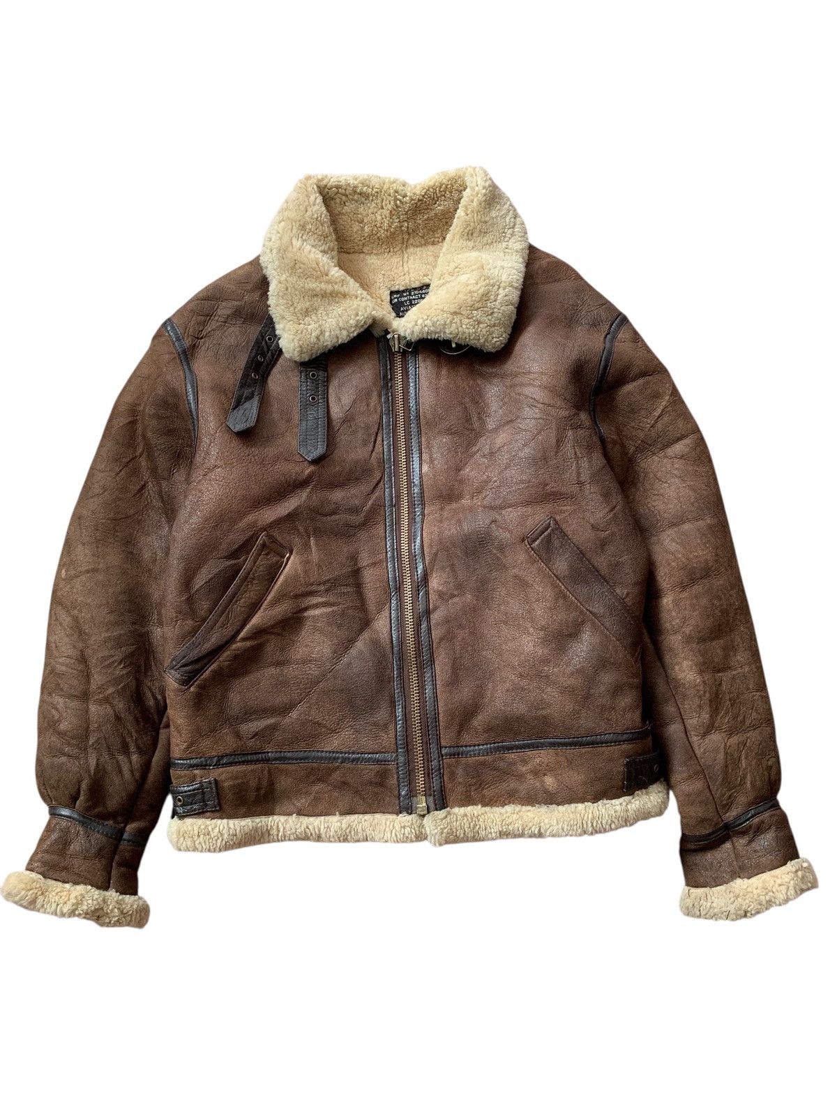 Cockpit USA 🔥VTG SHEEPSKIN LEATHER JACKET TYPE B3 USAF Size US L / EU 52-54 / 3 - 1 Thumbnail