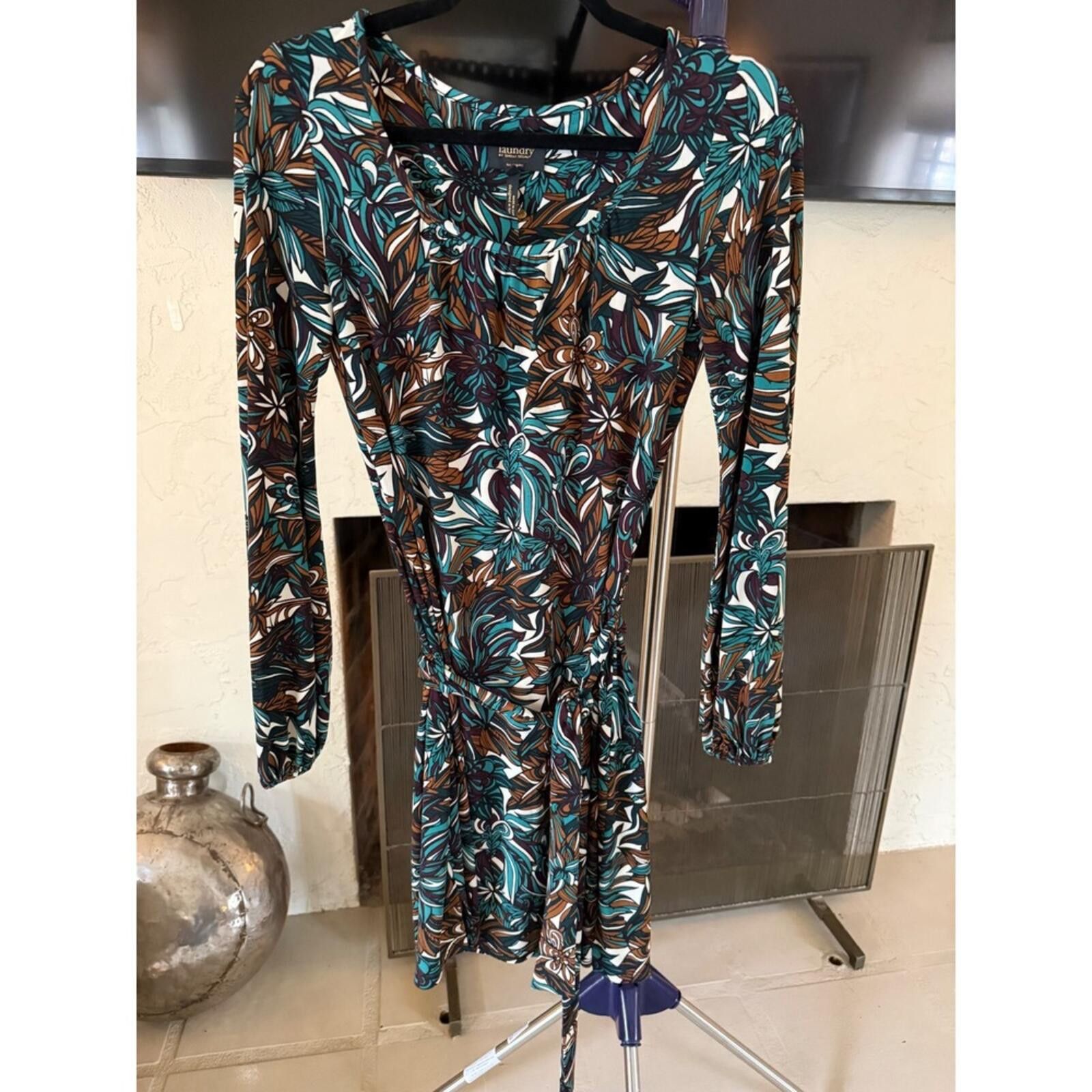 Other Laundry by Shelli Segal Floral Wrap Dress Long Sleeve 0 Size XS / US 0-2 / IT 36-38 - 1 Thumbnail