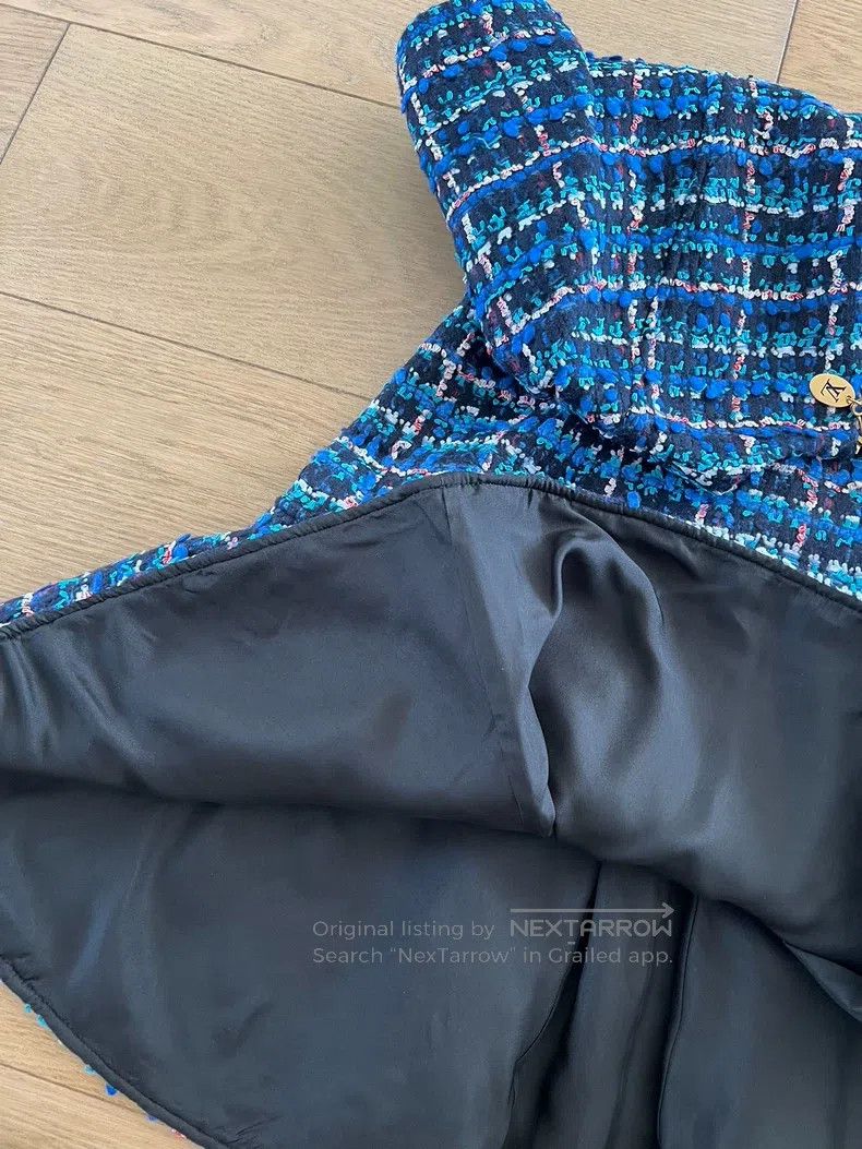 Louis Vuitton Louis Vuitton Royal Blue Woven Short Sleeve Dress Size XS / US 0-2 / IT 36-38 - 6 Thumbnail