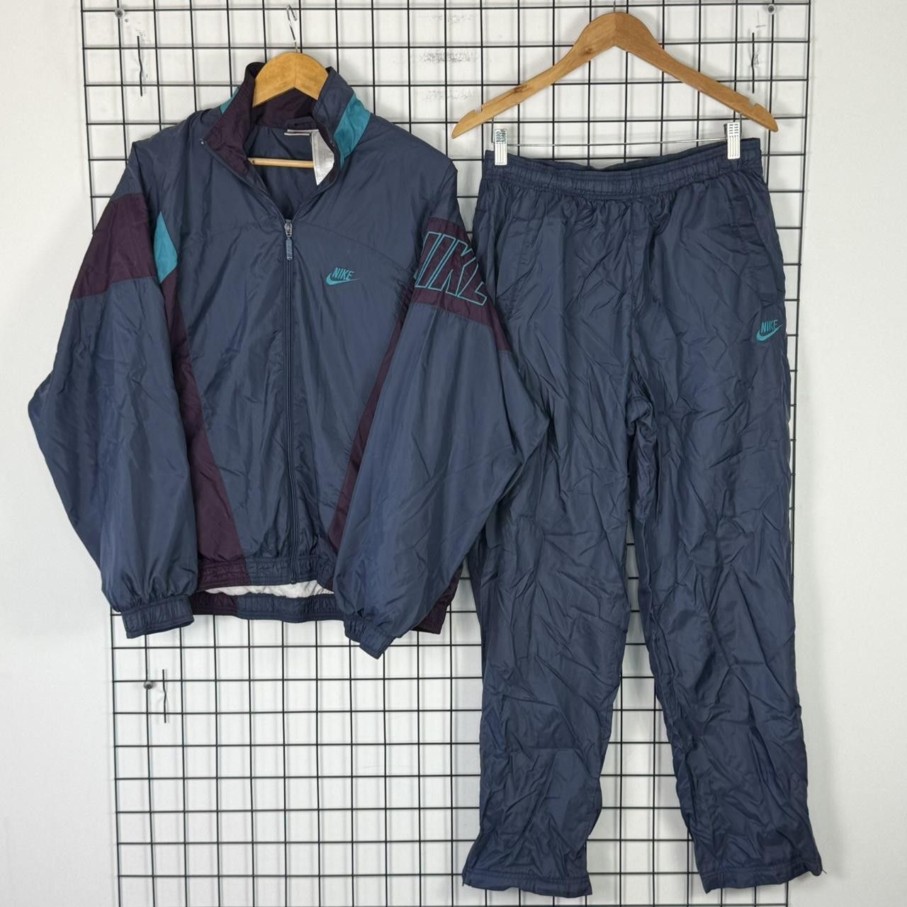 Nike Nike Tracksuit Set Vintage 90s Blue Turquise Vintage Size US L / EU 52-54 / 3 - 1 Thumbnail