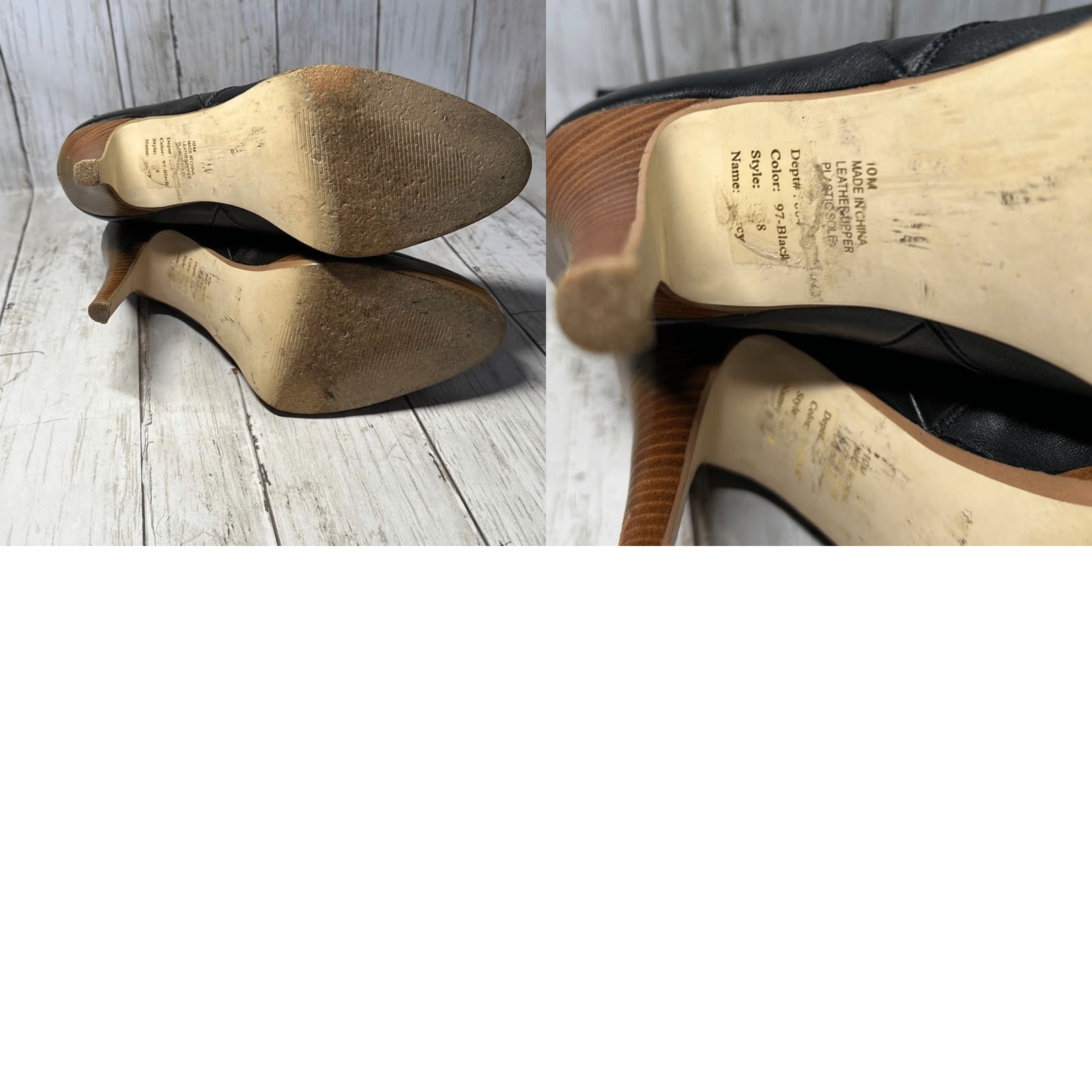 Vintage Bakers Black Leather Booties Ankle Bootie Heel Boot Rolled Cuff size 10M Women Shoes 10 Black Ladies Womens Size US 10 / IT 40 - 8 Thumbnail
