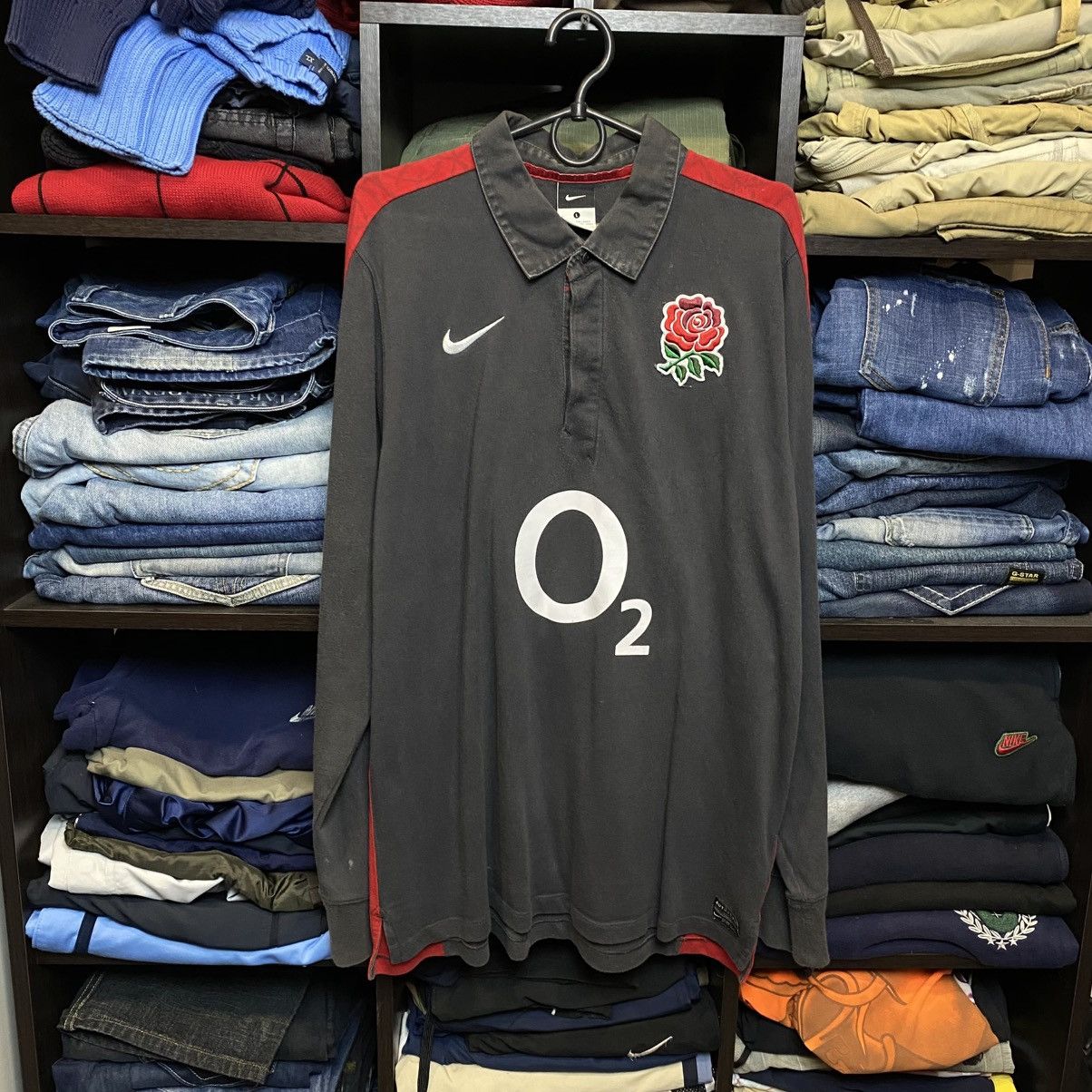 Nike Vintage Nike England Rugby o2 streetwear y2k longsleeve Size US L / EU 52-54 / 3 - 1 Thumbnail