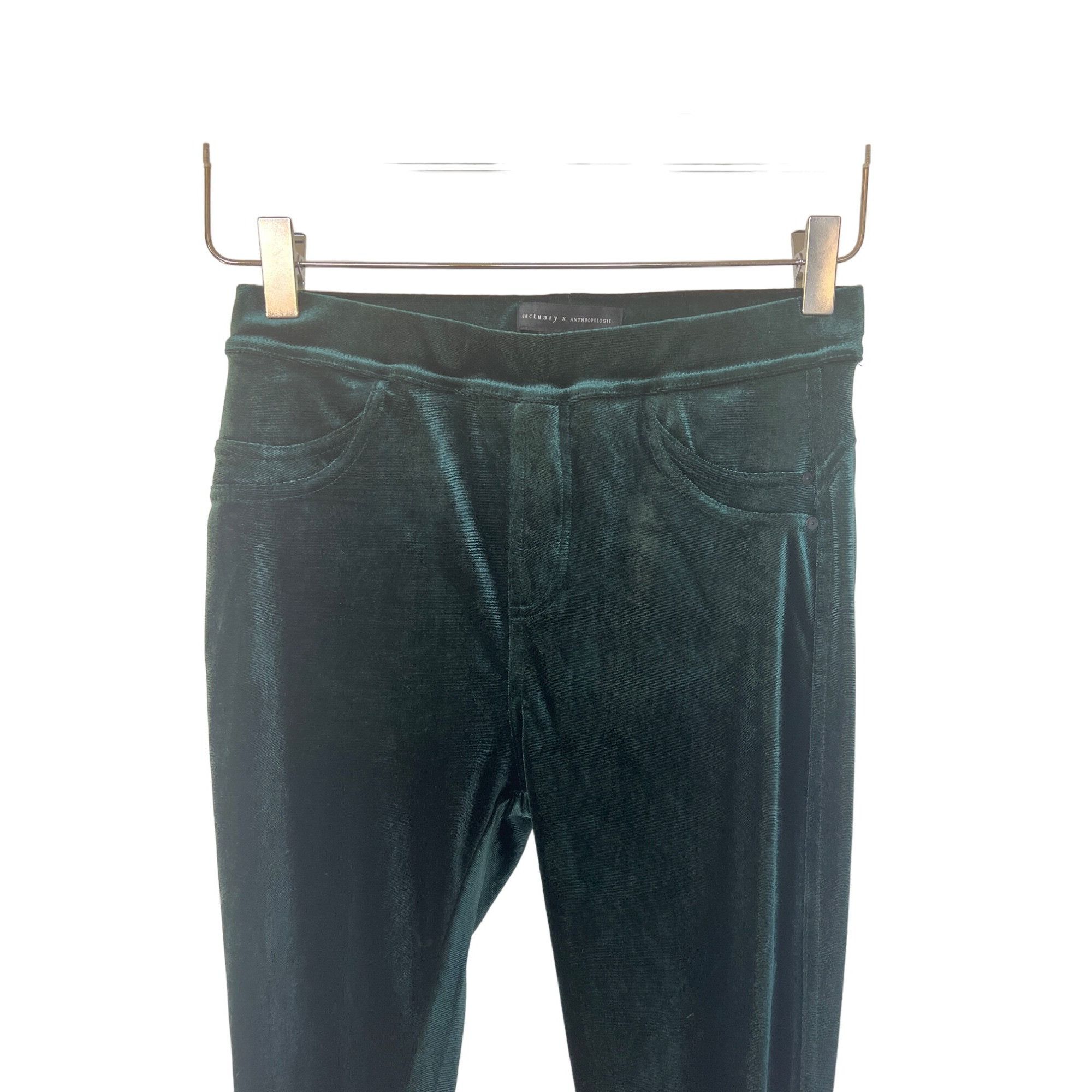 Sanctuary Sanctuary Womens Green Velvet Leggings Size 27" / US 4 / IT 40 - 3 Thumbnail