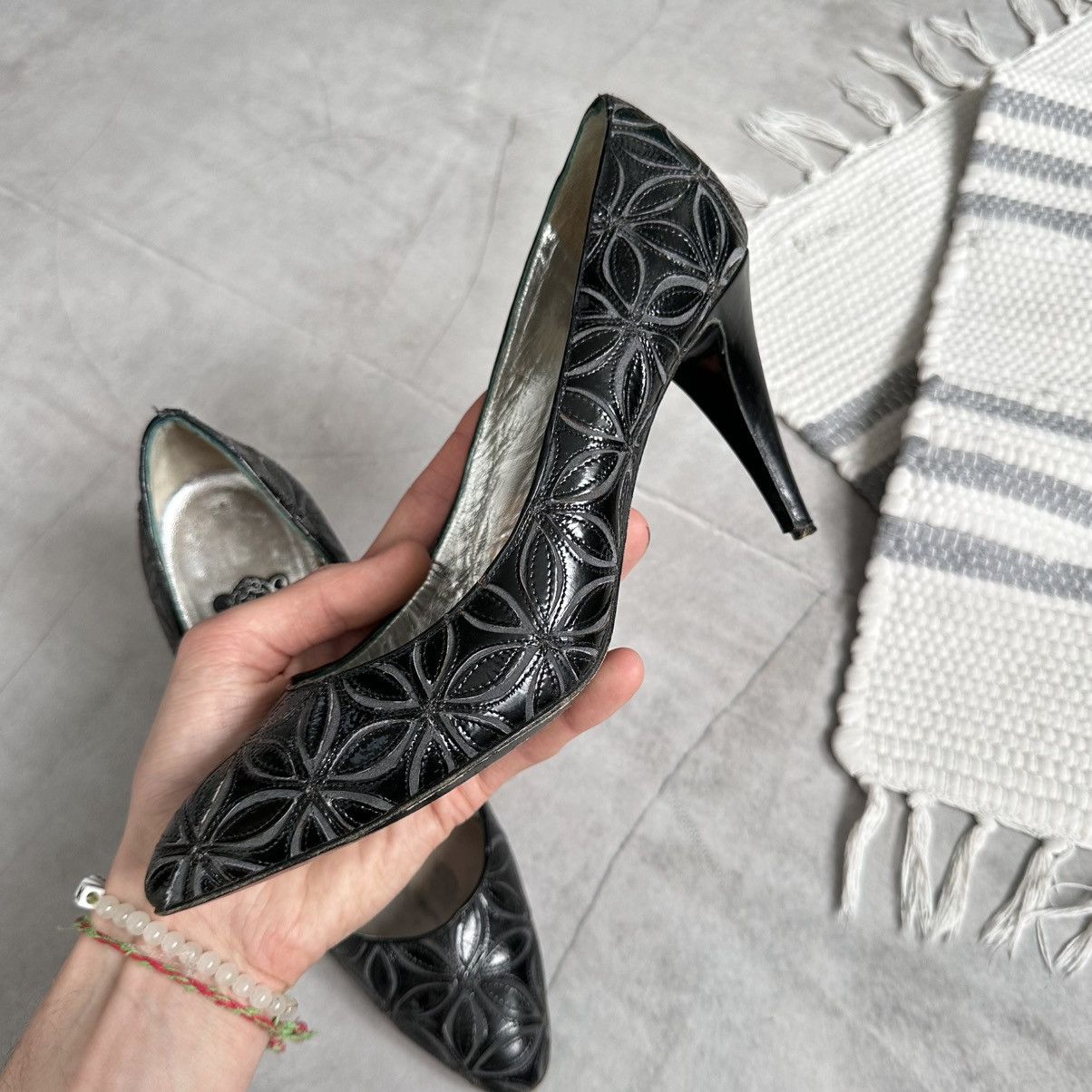Rene Caovilla Vintage Rene Caovilla Floral Heels Miu Miu Vibe Size US 10 / IT 40 - 5 Thumbnail