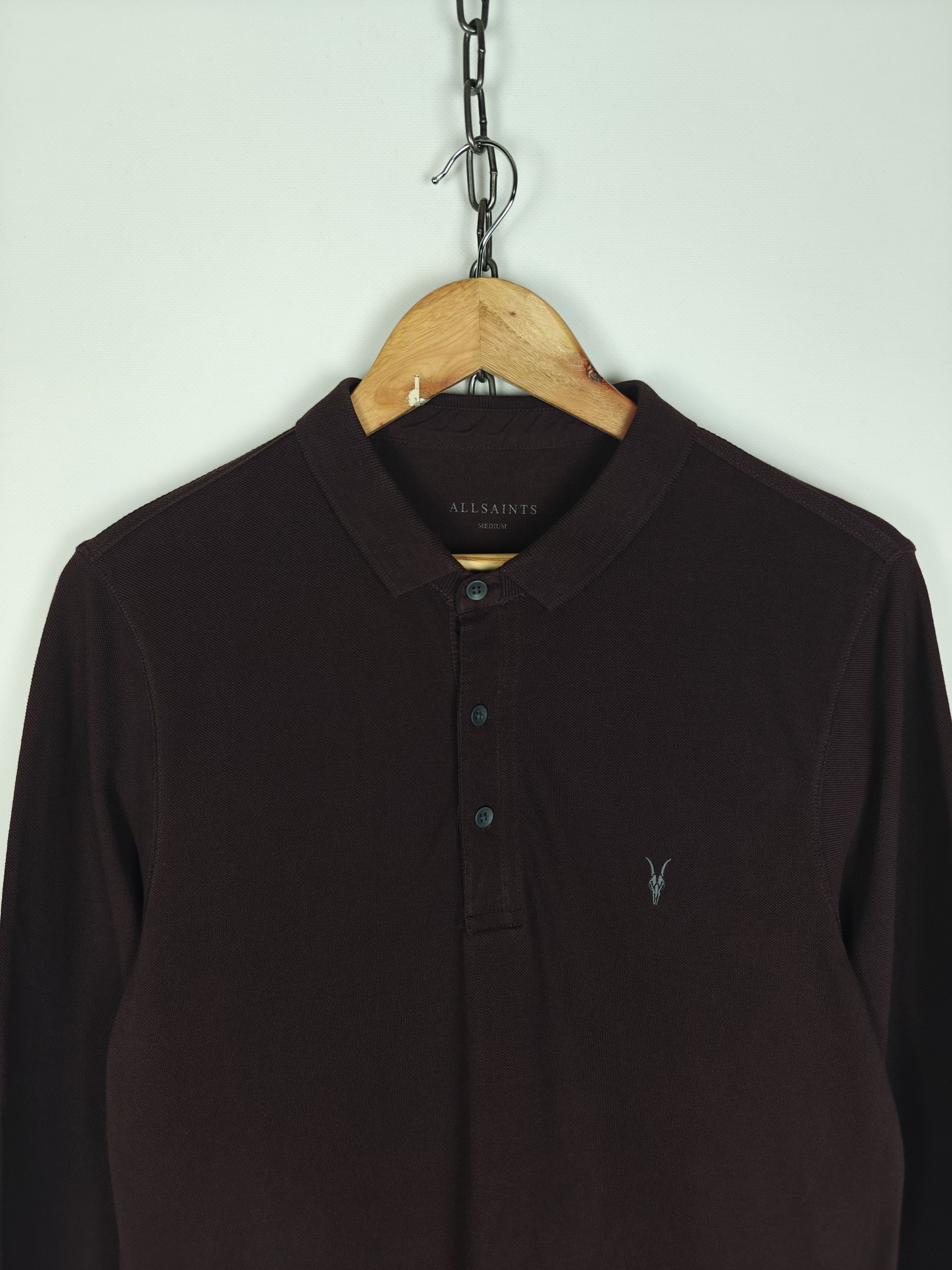Allsaints Allsaints Longsleeve Brown Pullover Reform Polo M Size US M / EU 48-50 / 2 - 2 Thumbnail