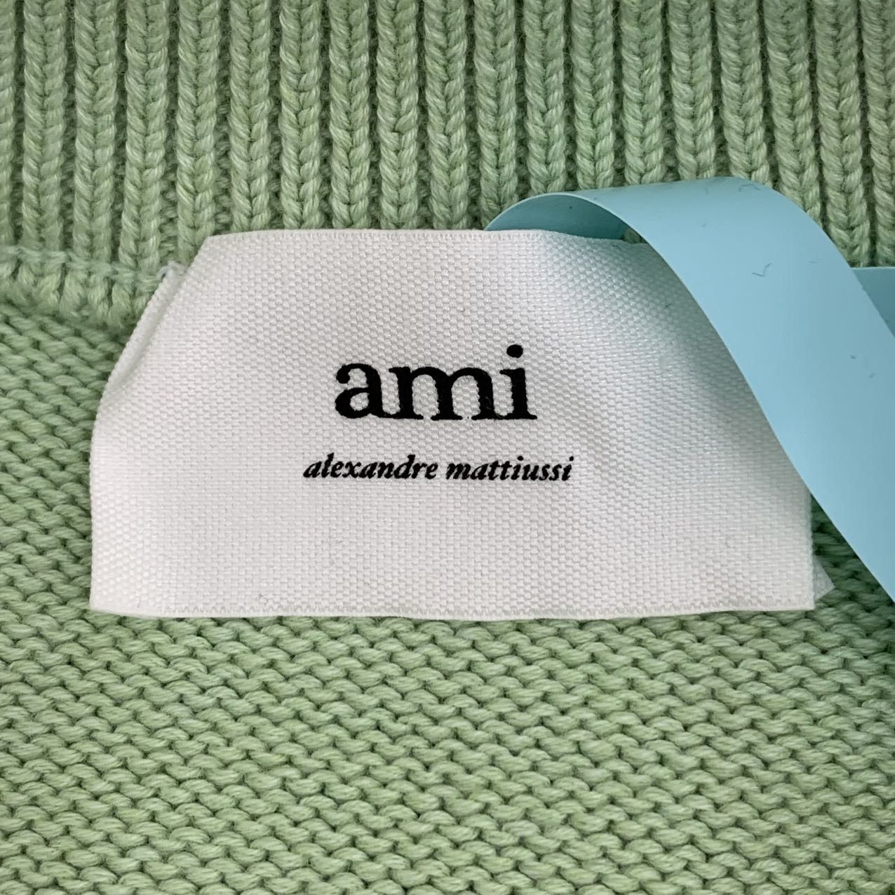AMI Ami Green Heart Logo Intarsia Long Sleeve Knit Sweater K26WX Size S / US 4 / IT 40 - 5 Thumbnail