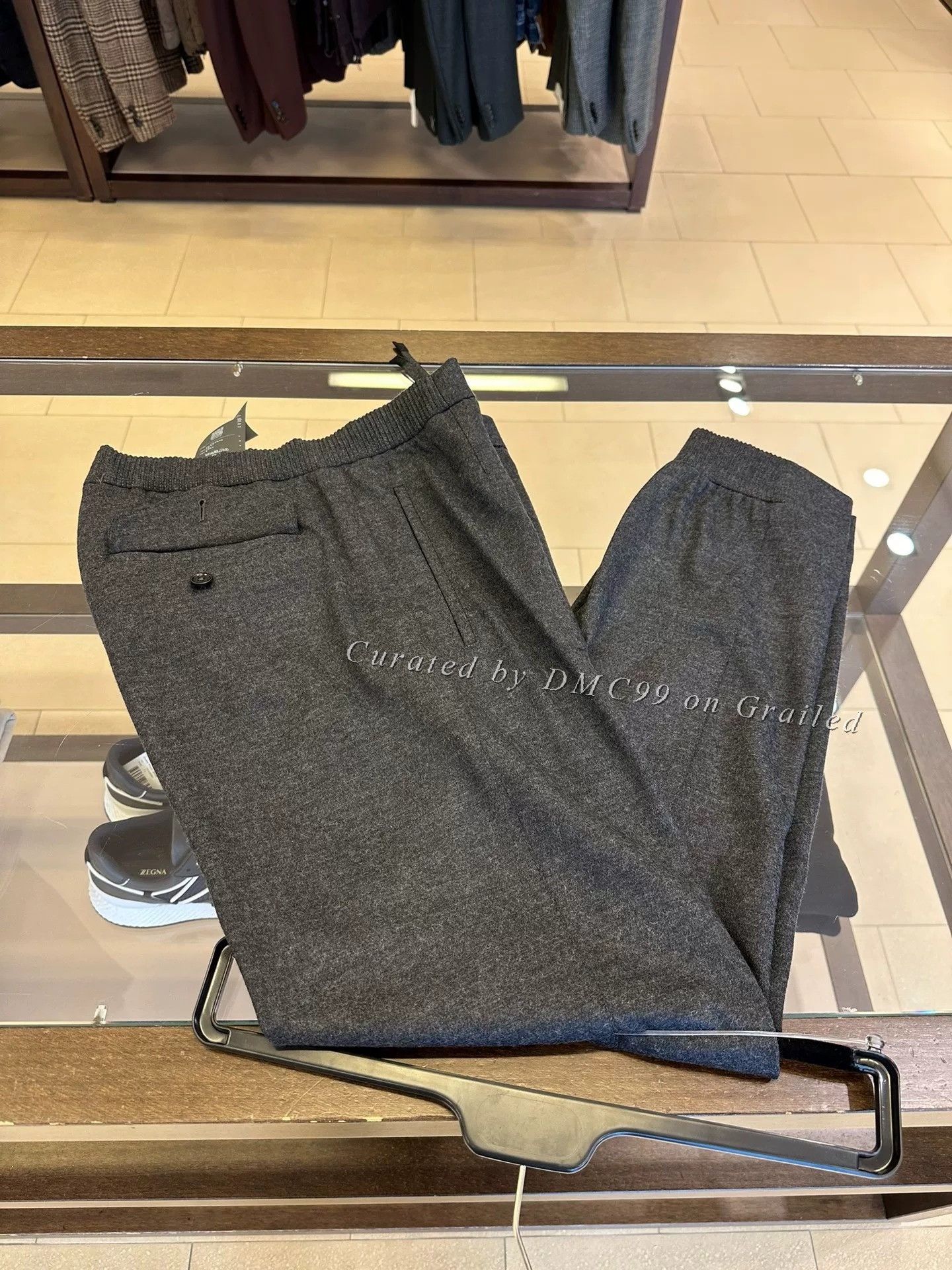 Ermenegildo Zegna Zegna Dark Gray Men's Wool Casual Pants Size US 36 / EU 52 - 9 Thumbnail