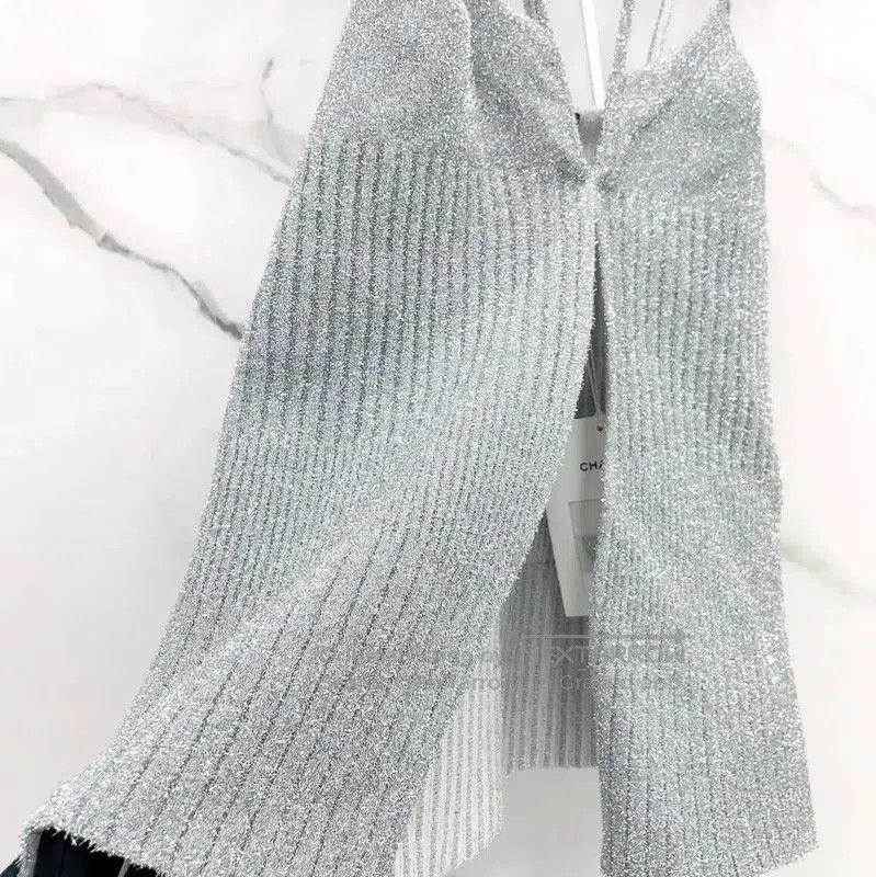 Chanel Chanel Silver Polyester Women's Top . Size M / US 6-8 / IT 42-44 - 5 Thumbnail