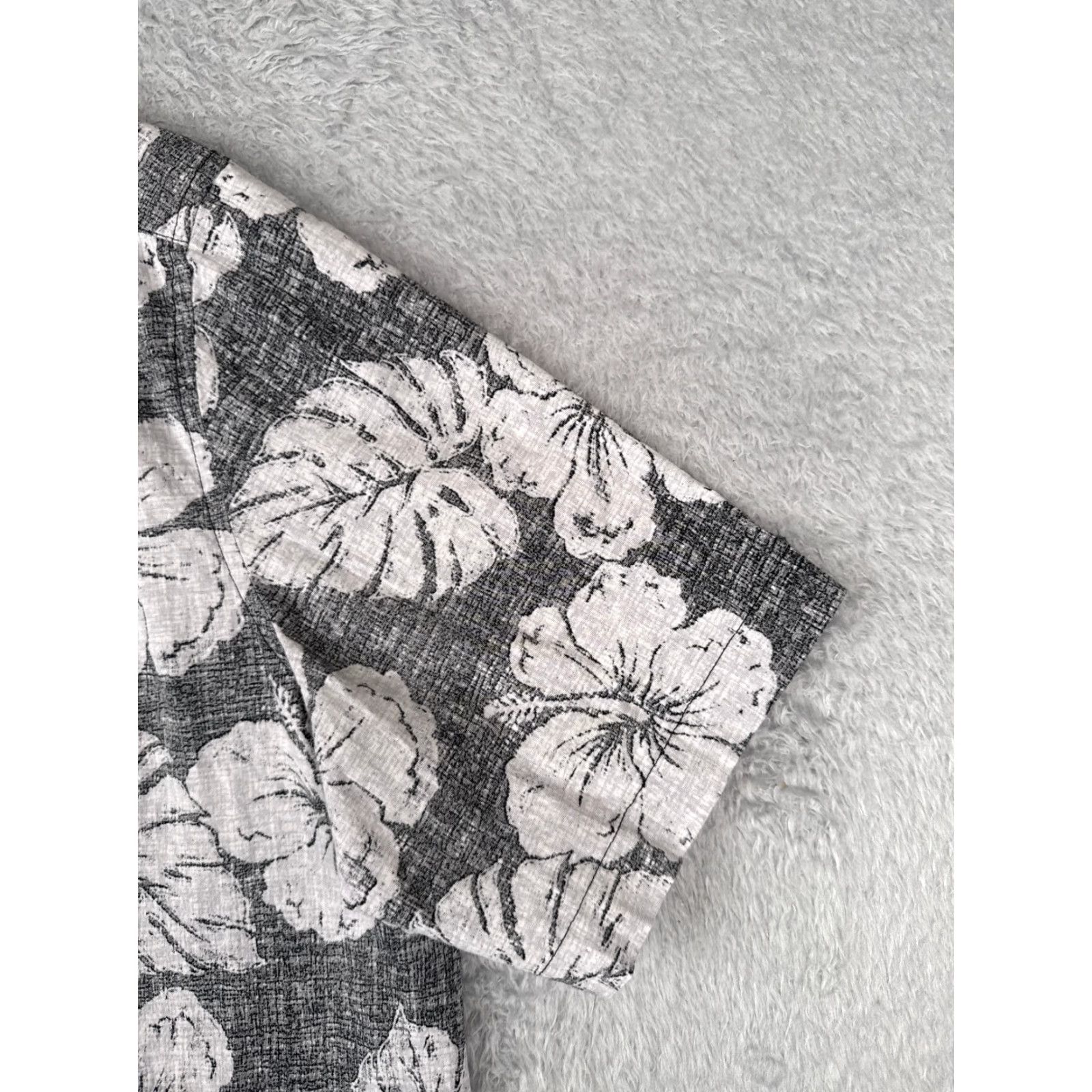 George George Mens Shirt 3XL Black Floral Cotton Blend Hawaiian Button-Up Shirt Size US XXL / EU 58 / 5 - 2 Thumbnail