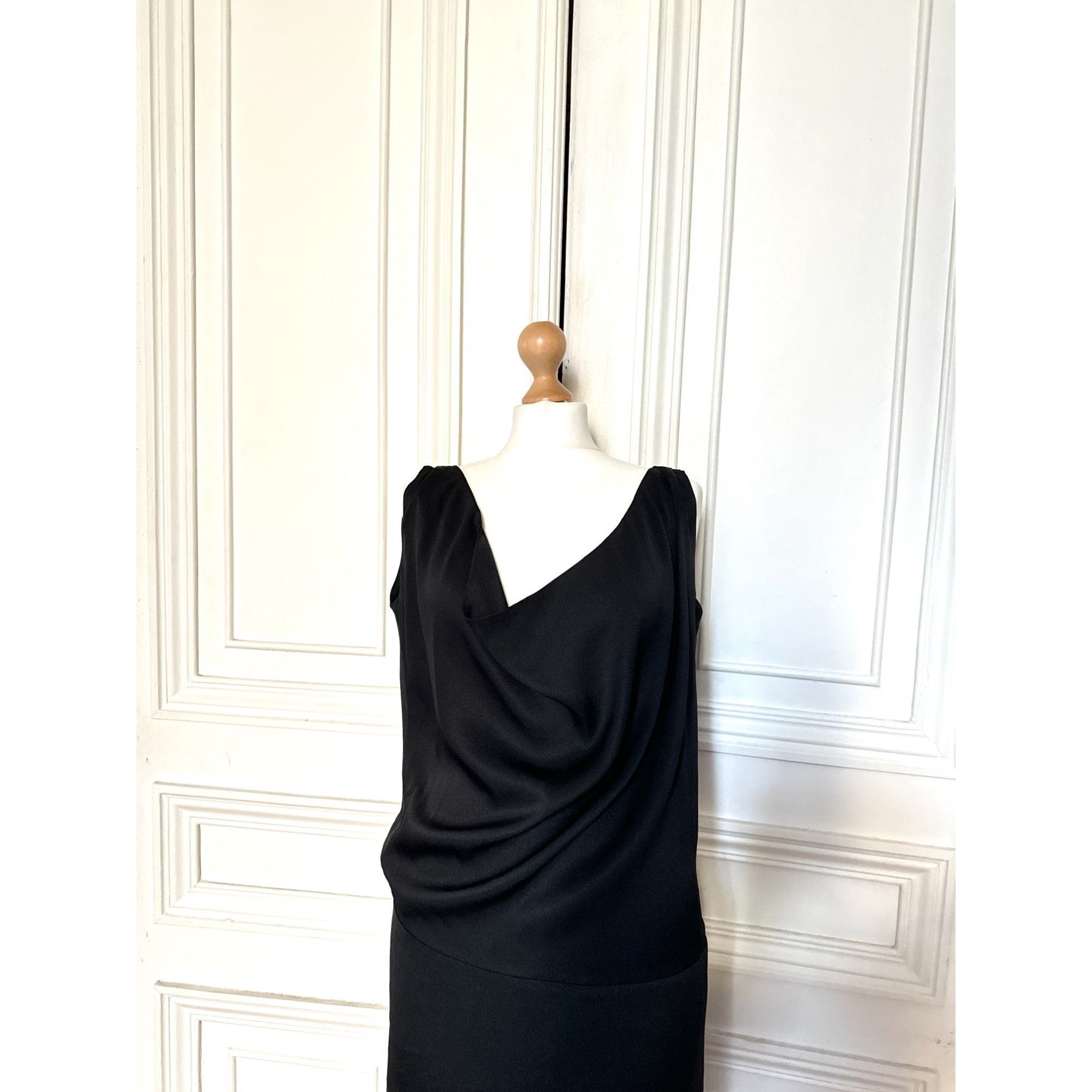 Alexander McQueen 2007 Black Silk Draped Dress Size M / US 6-8 / IT 42-44 - 2 Thumbnail