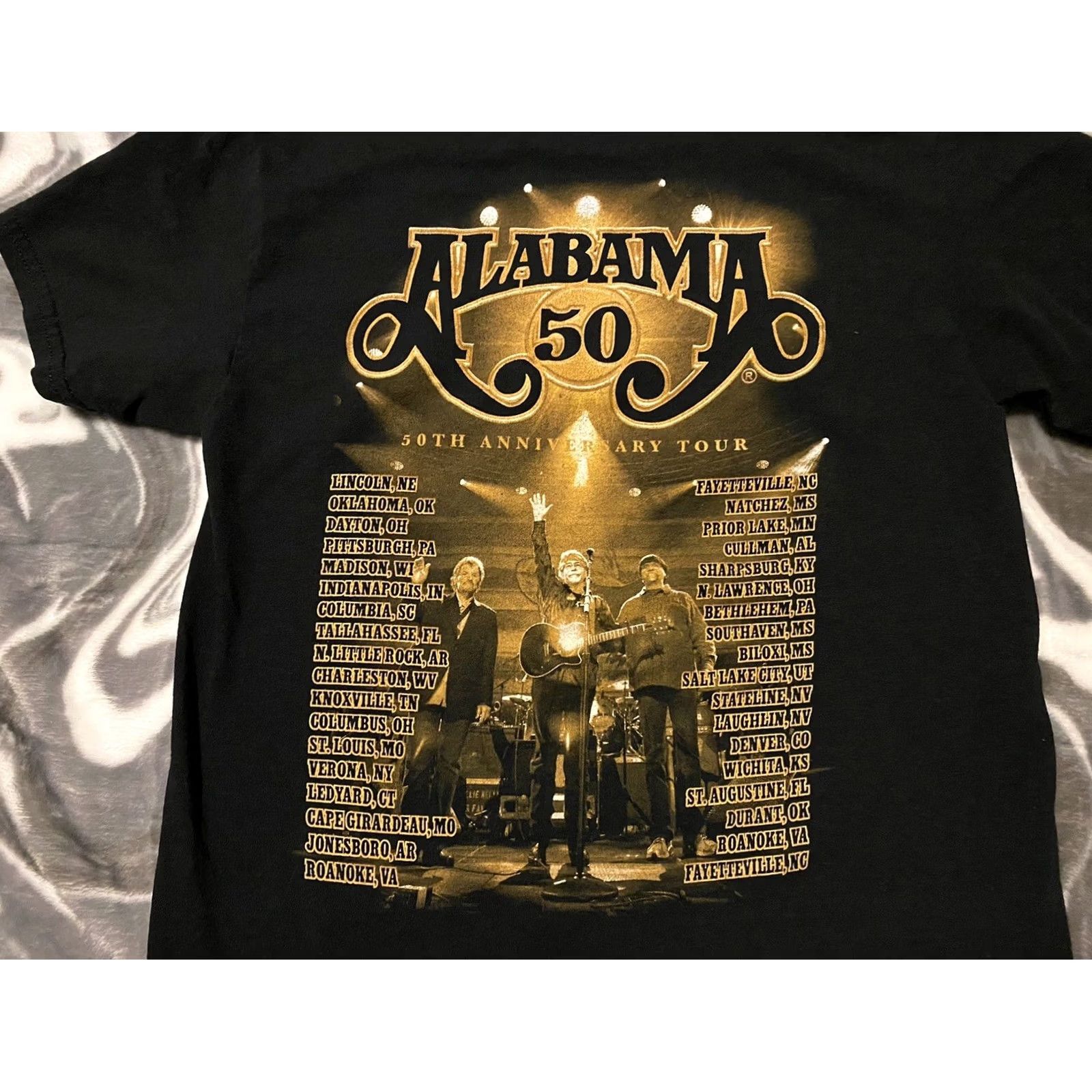Vintage Alabama Shirt Adult Small Black Gold 50th Anniversary Tour Country Band Tee Shirt S Black Gildan Hammer Men Music Double-Sided 50th Vintage: No Size US S / EU 44-46 / 1 - 2 Thumbnail