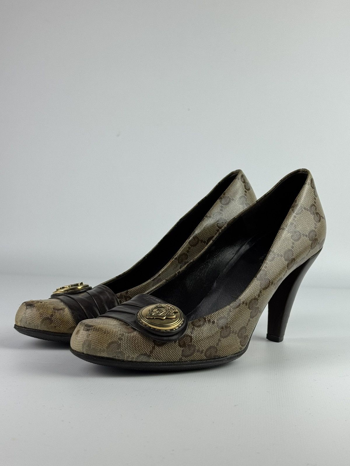 Gucci Gucci GG Monogram Brown Marmont Patent Heels Leather Shoes Size US 6 / IT 36 - 2 Thumbnail