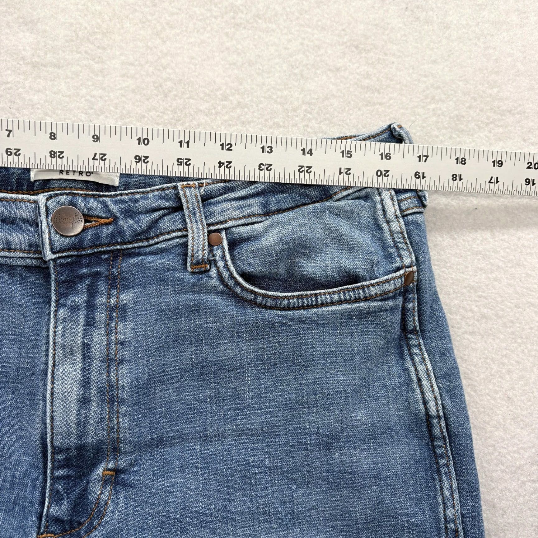 Wrangler Wrangler Retro Jeans Mens 32x34 Blue Slim Straight Stretch Denim Raw Hem Cowboy Size US 32 / EU 48 - 6 Thumbnail