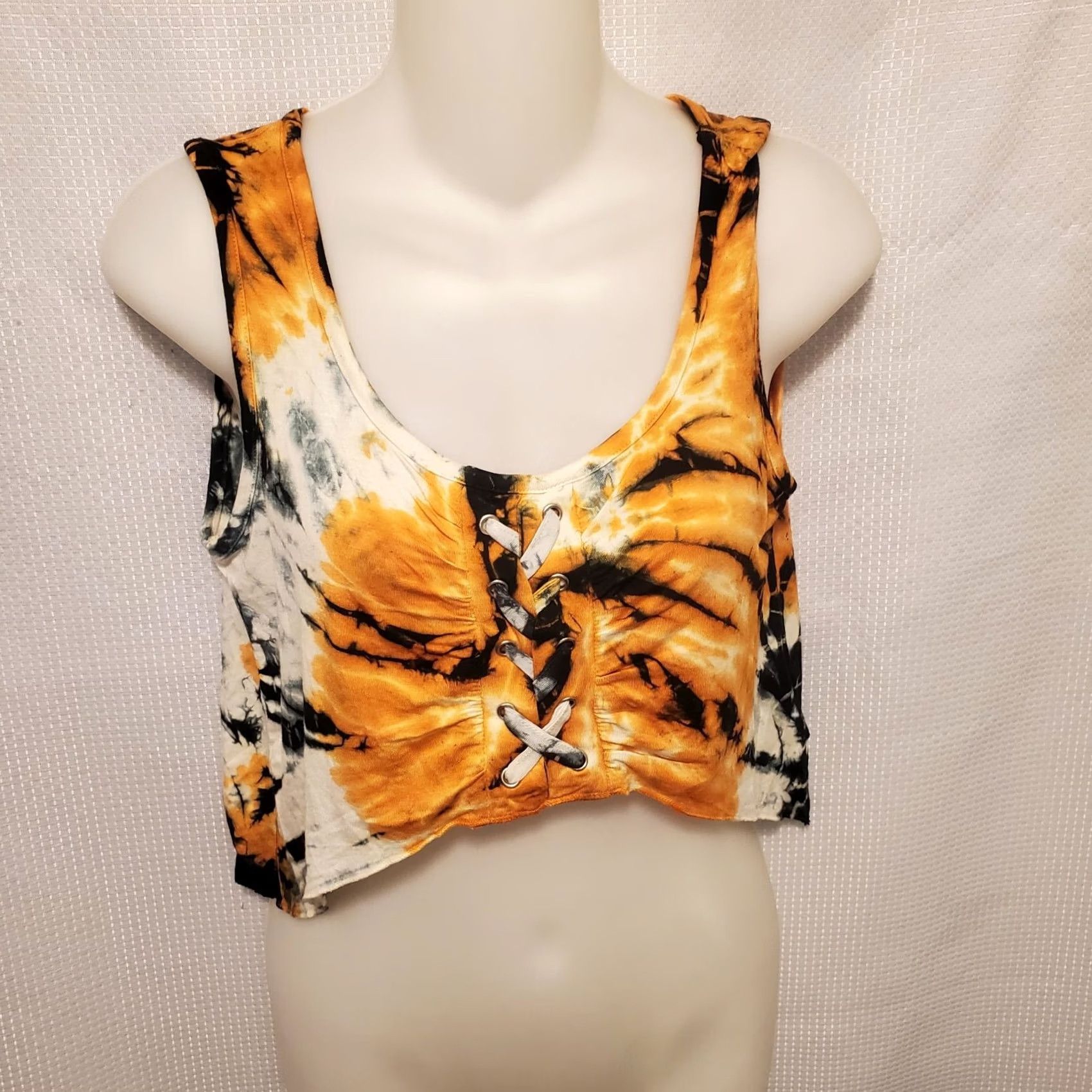 Kathmandu Kathmandu Imports Orange Black Tie Dye Crop Tank Top S/M Women Fall Halloween Size S / US 4 / IT 40 - 2 Thumbnail