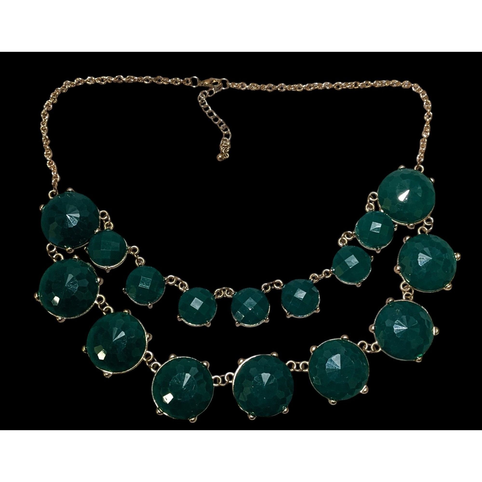 Other Y2K Glam Chunky Green Gemmed Statement Necklace Size ONE SIZE - 1 Thumbnail