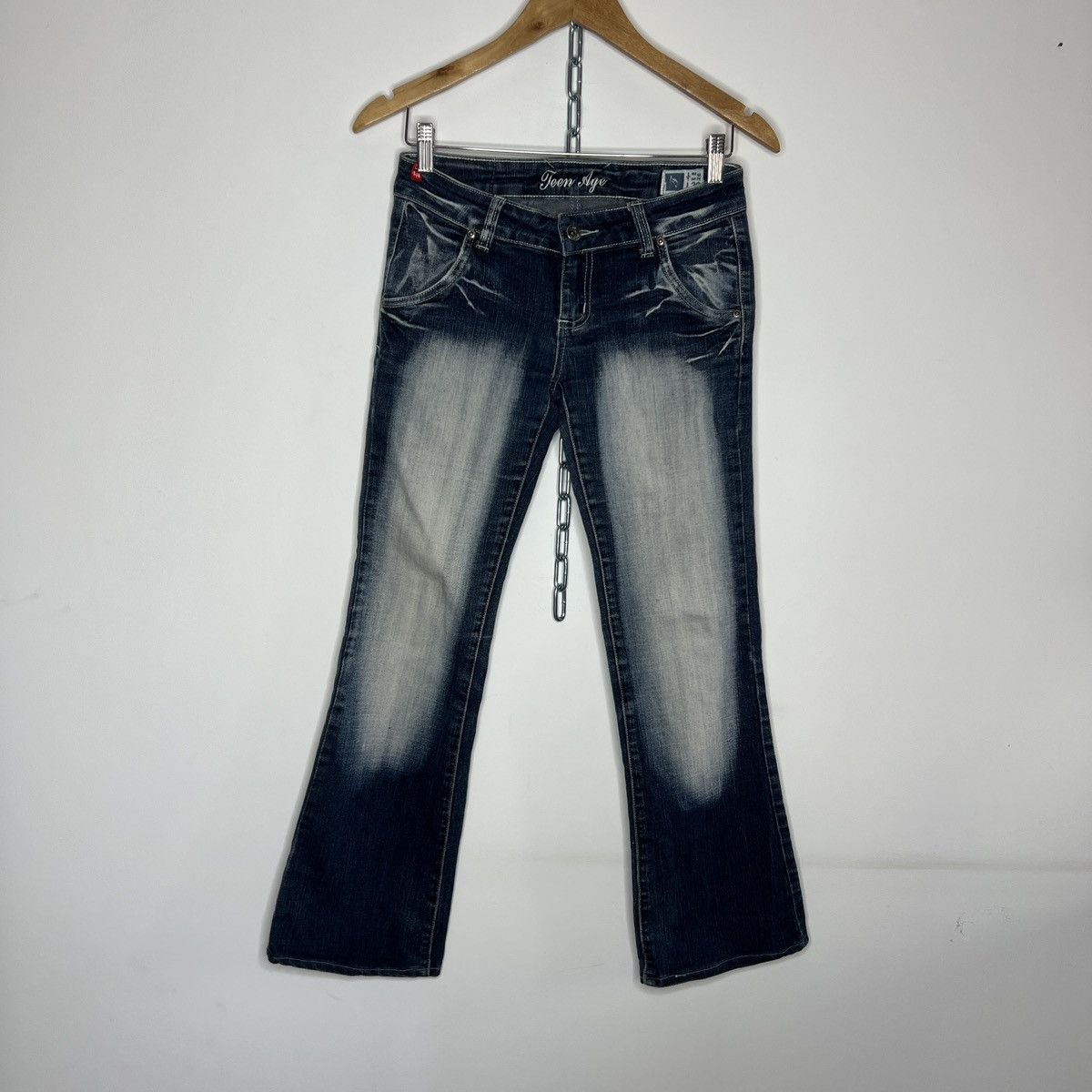 Japanese Brand Vintage Crazy Age Low Rise Bootcut Denim Jeans Baggy Tribal Size 26" / US 2 / IT 38 - 2 Thumbnail
