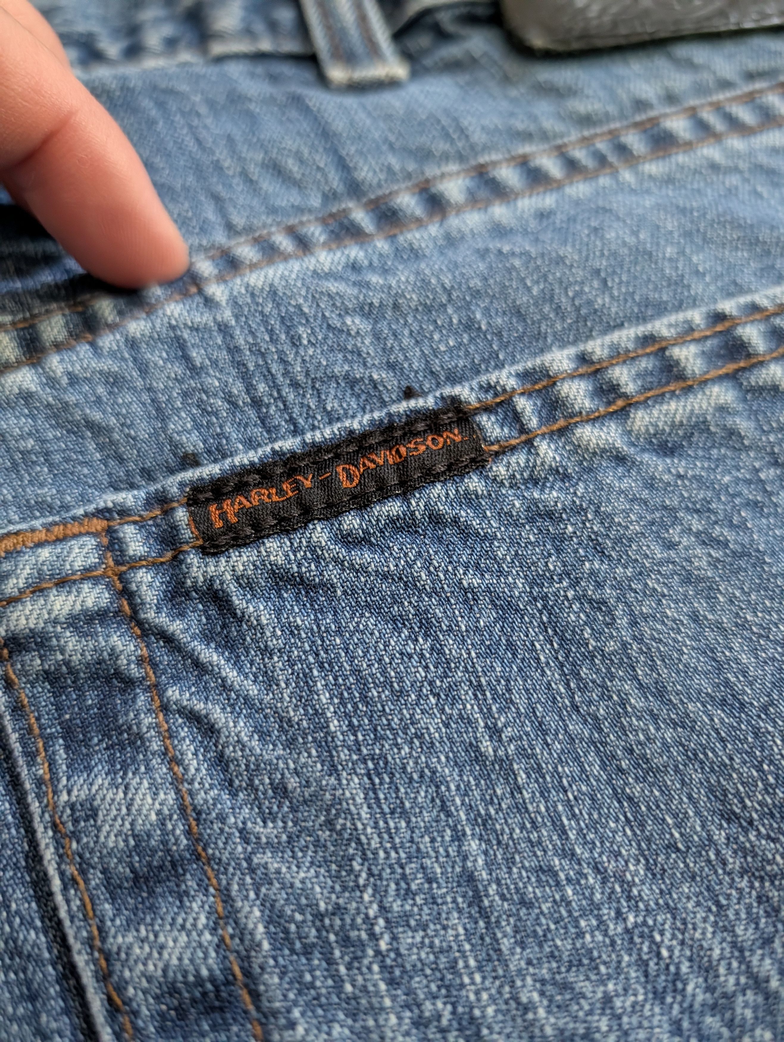 Harley Davidson Vintage blue denim branded tapered jeans 38 Size US 38 / EU 54 - 10 Thumbnail