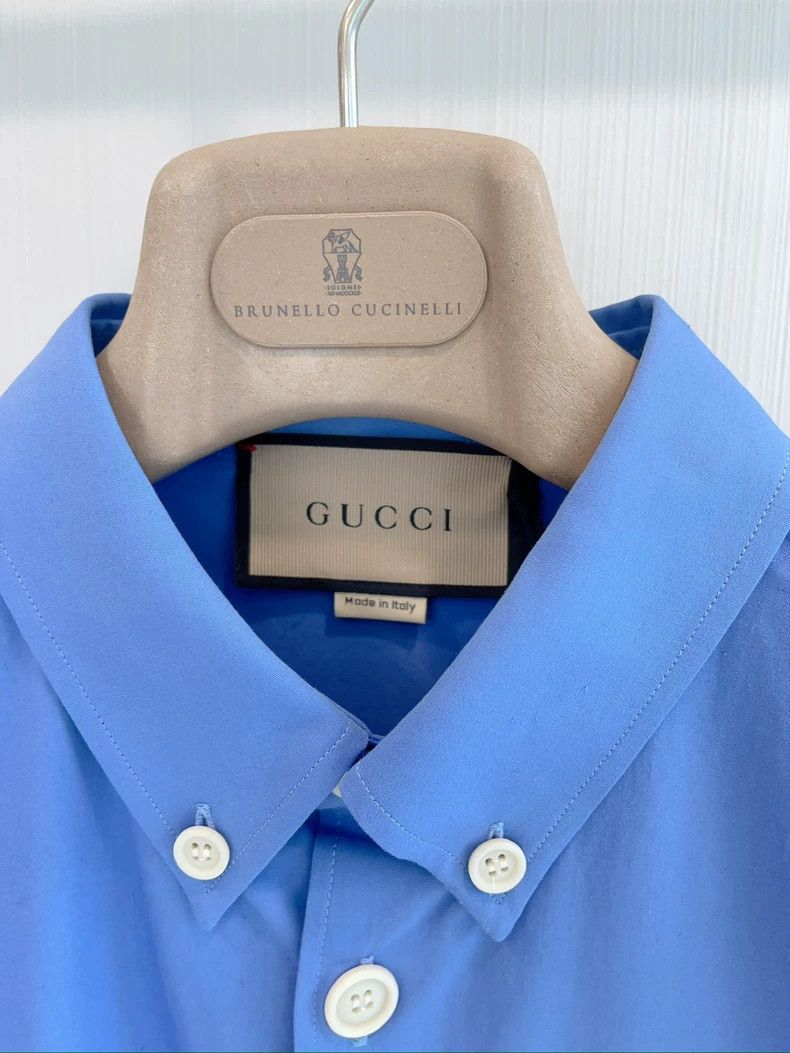 Gucci Gucci Men's embroidered logo shirt 2501-Nextarrow Size US S / EU 44-46 / 1 - 4 Thumbnail